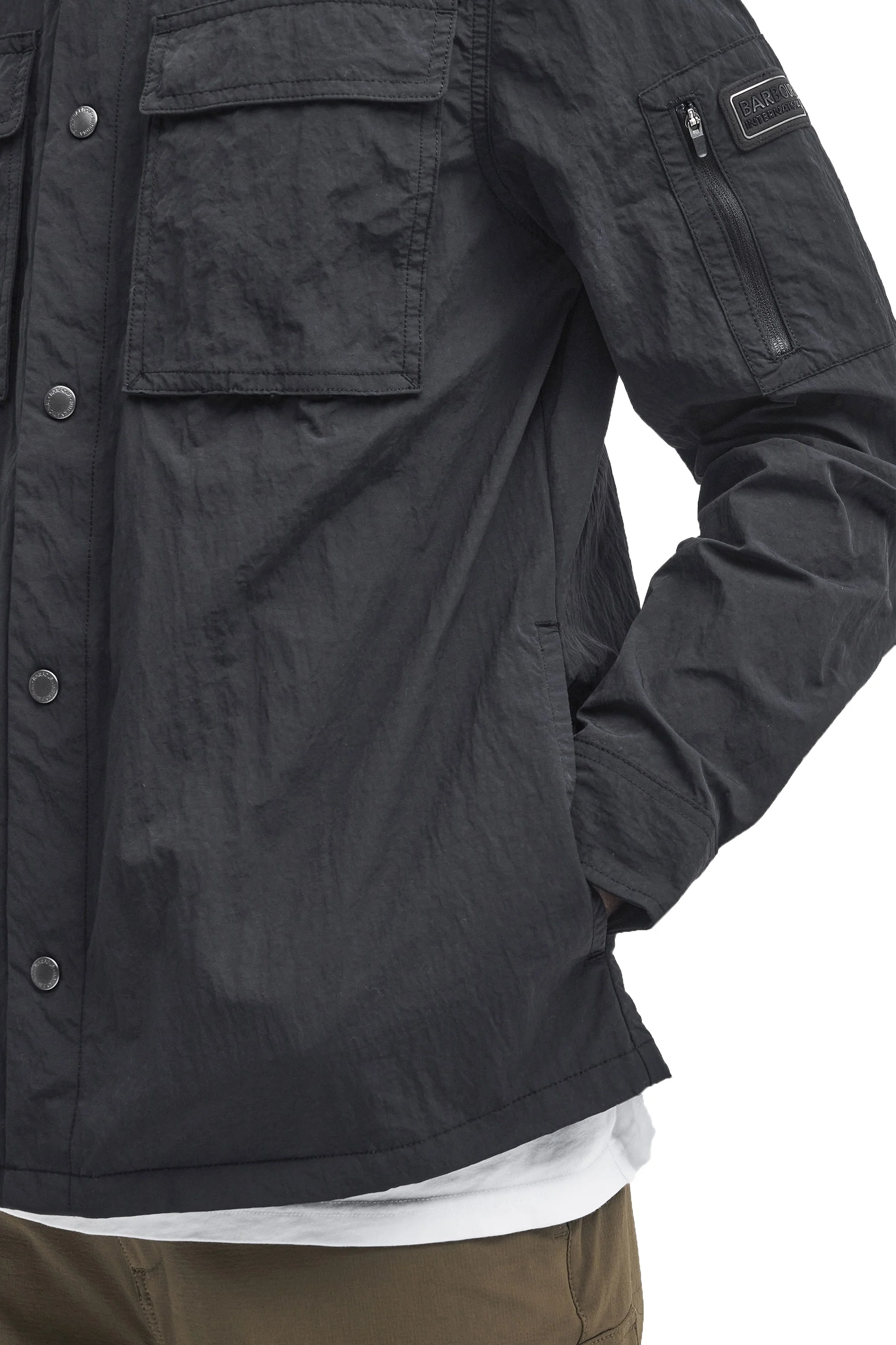 Barbour International Scots Overshirt Black - Image 3