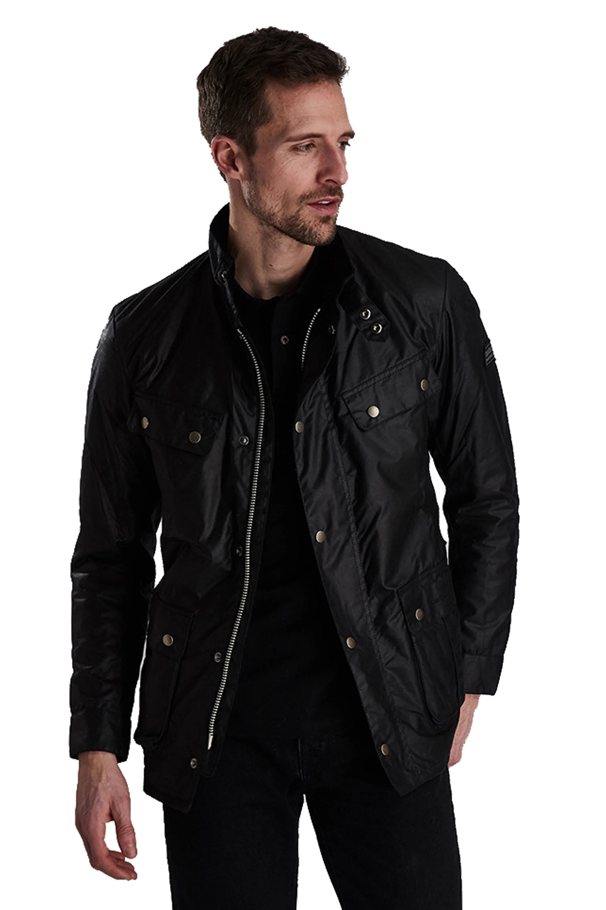 Barbour International Tourer Wax Duke Jacket Black - Image 3