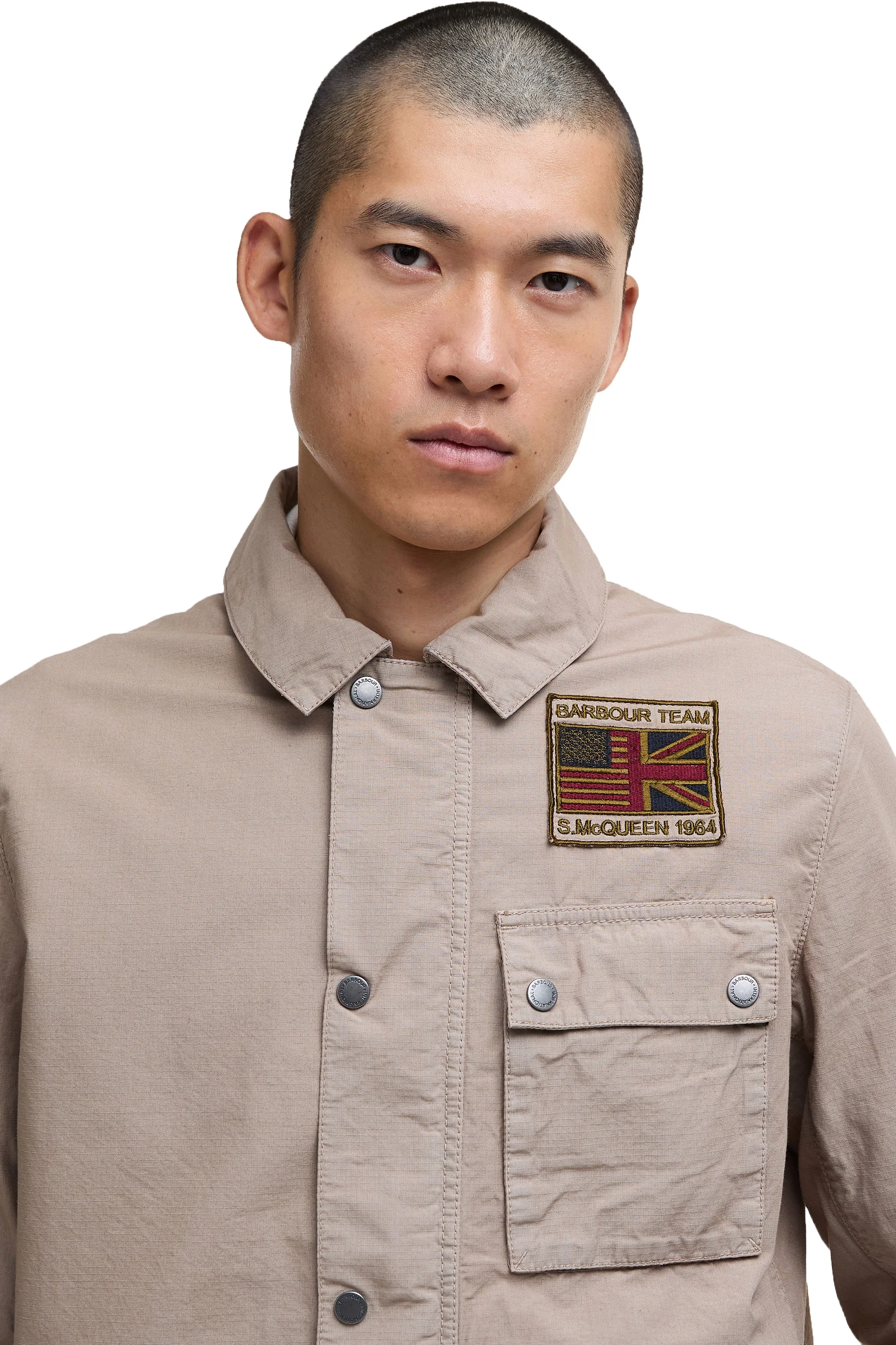 Barbour International Workers Casual Jacket Timberwolf - Image 3