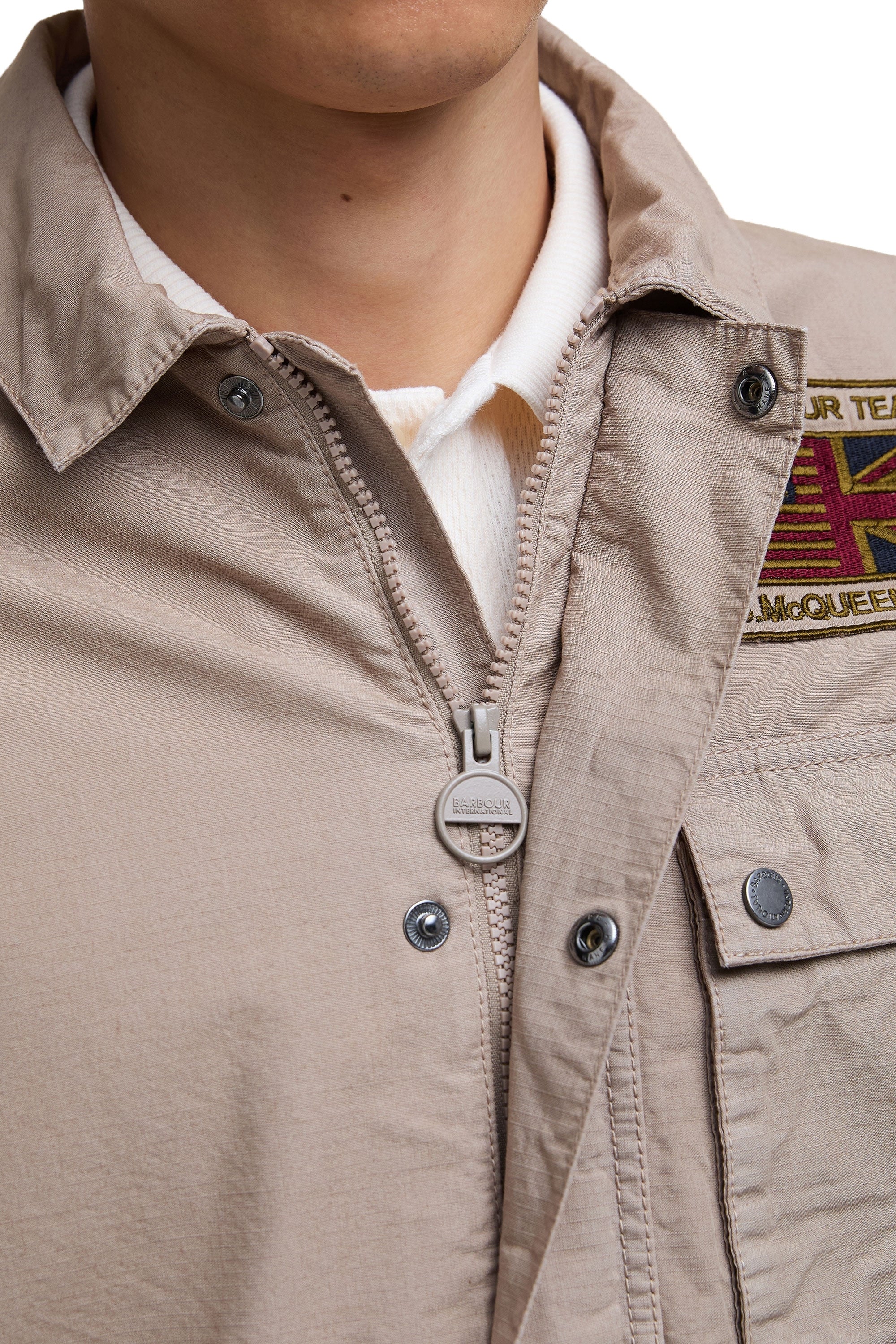 Barbour International Workers Casual Jacket Timberwolf - Image 4