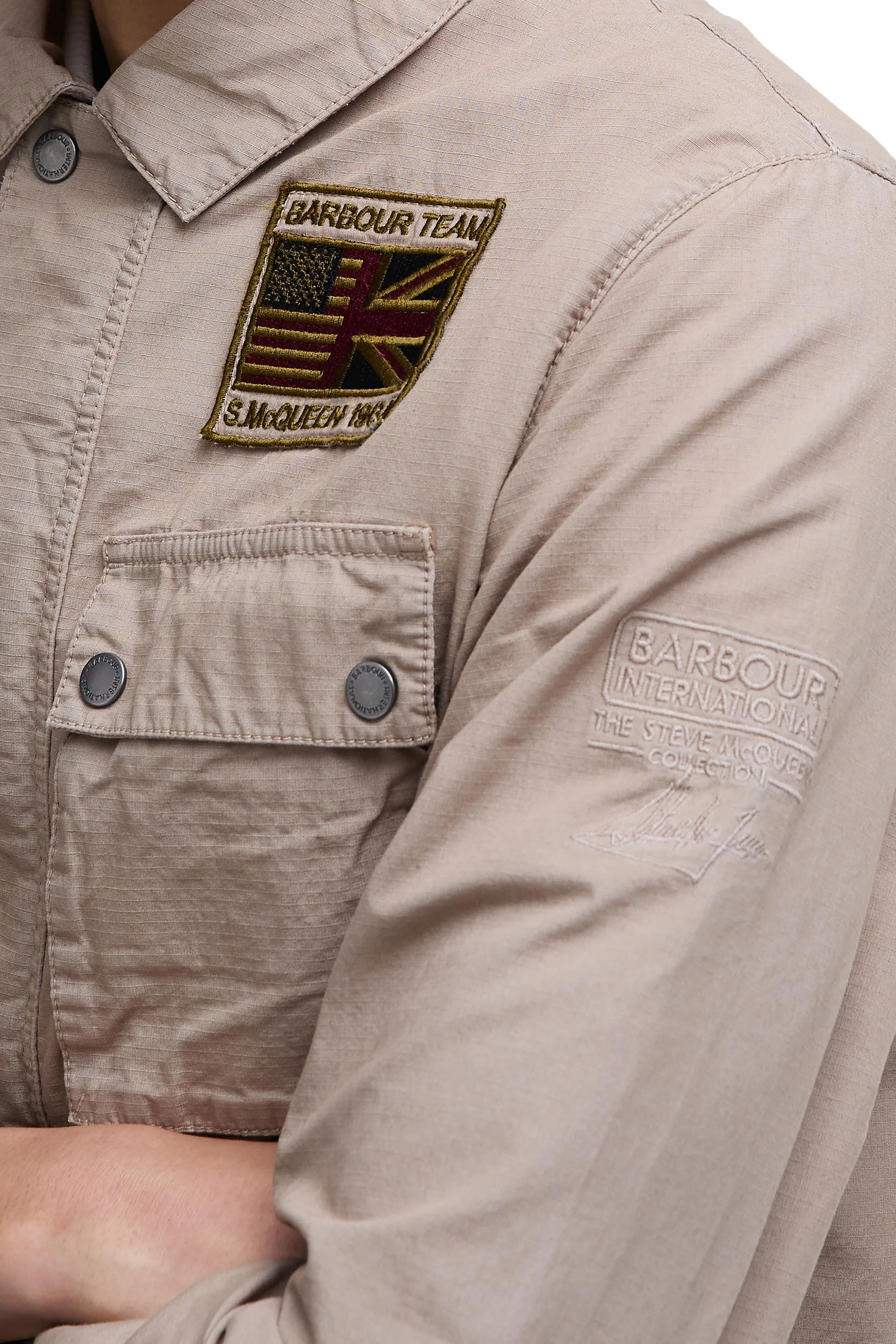 Barbour International Workers Casual Jacket Timberwolf - Image 5
