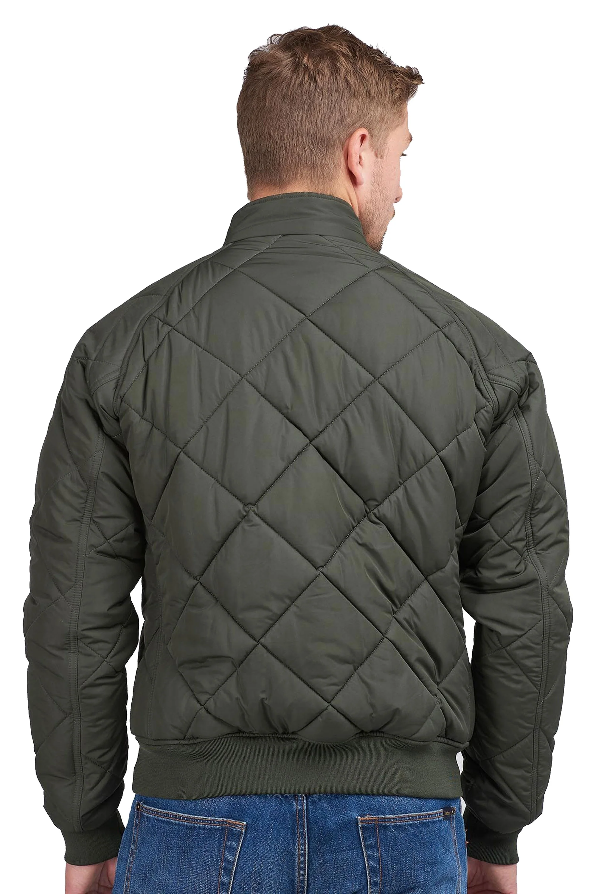 Barbour Intl Steve McQueen Quilted Merchant Jacket Sage - Image 3