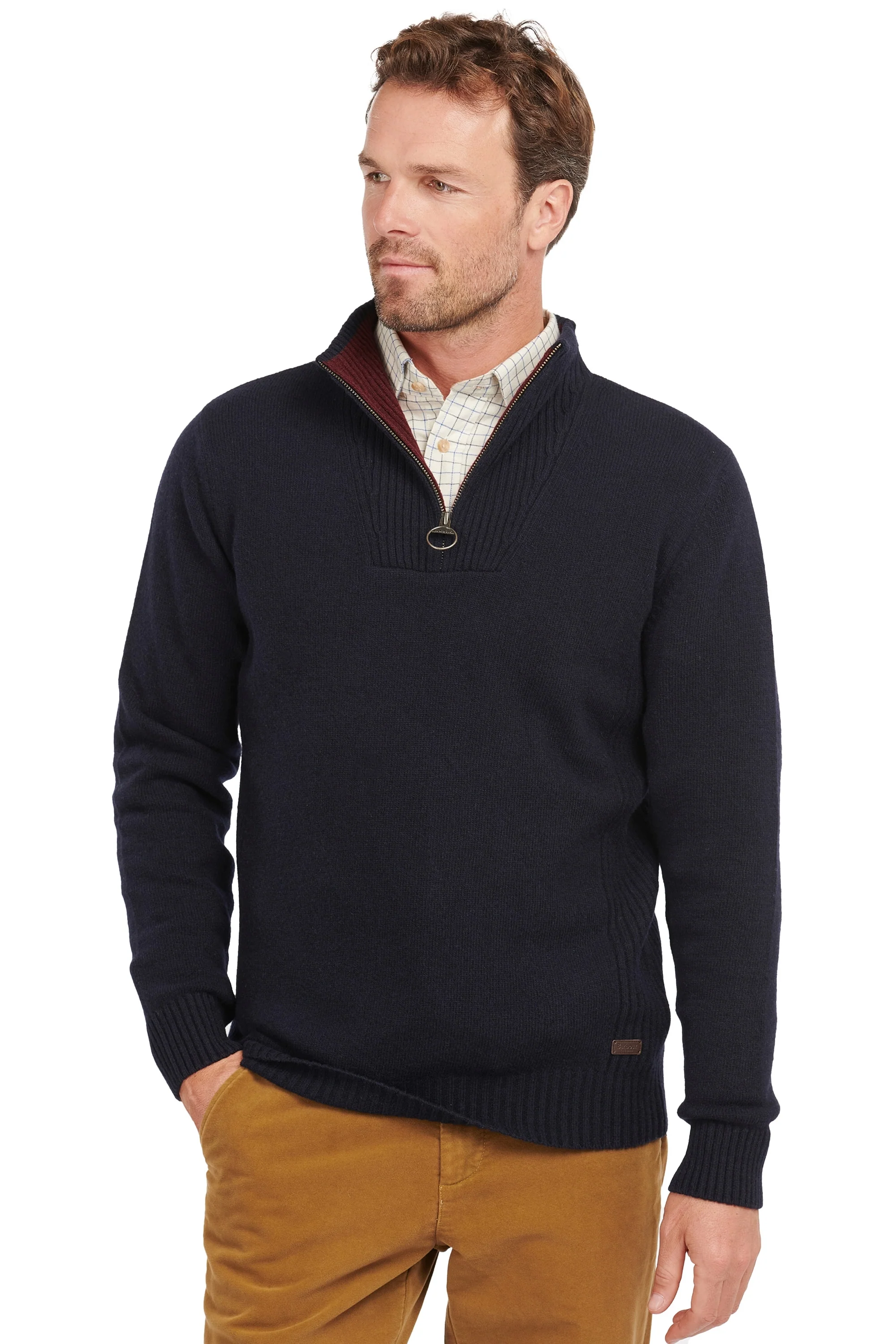 Barbour Nelson Essential Essential Half Zip Knitwear Navy - Image 2