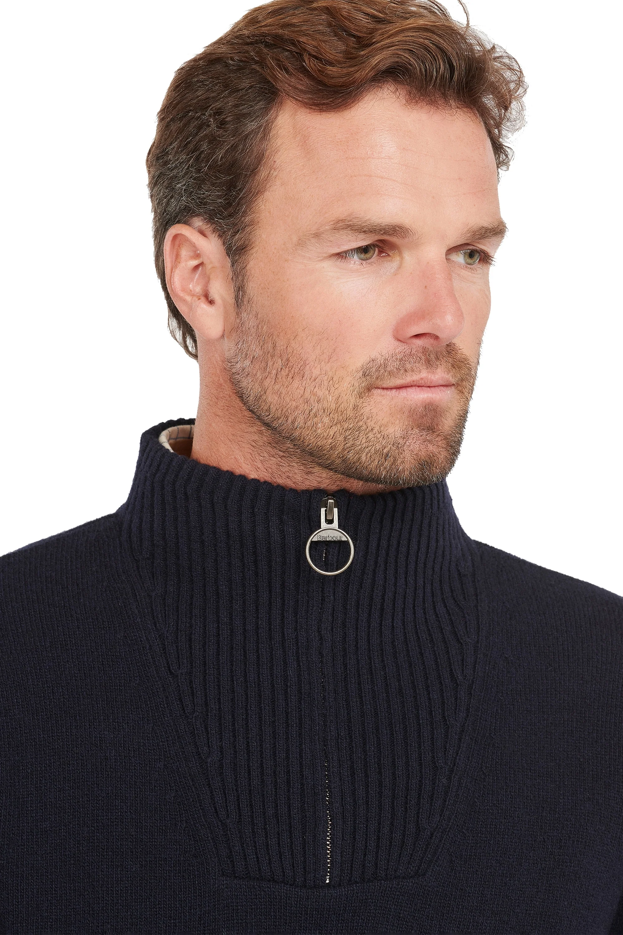 Barbour Nelson Essential Essential Half Zip Knitwear Navy - Image 3