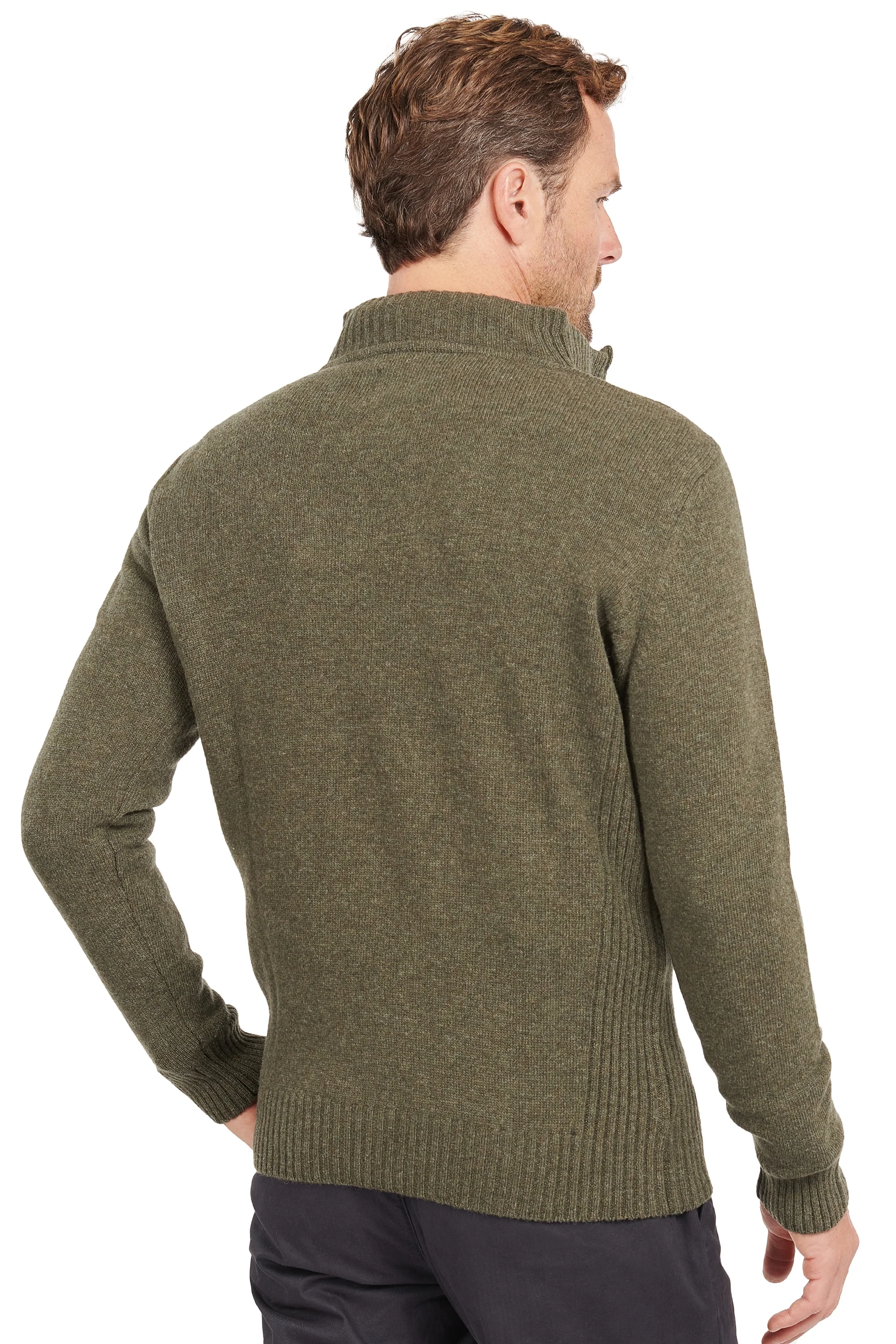 Barbour Nelson Essential Half Zip Knitwear Seaweed - Image 2