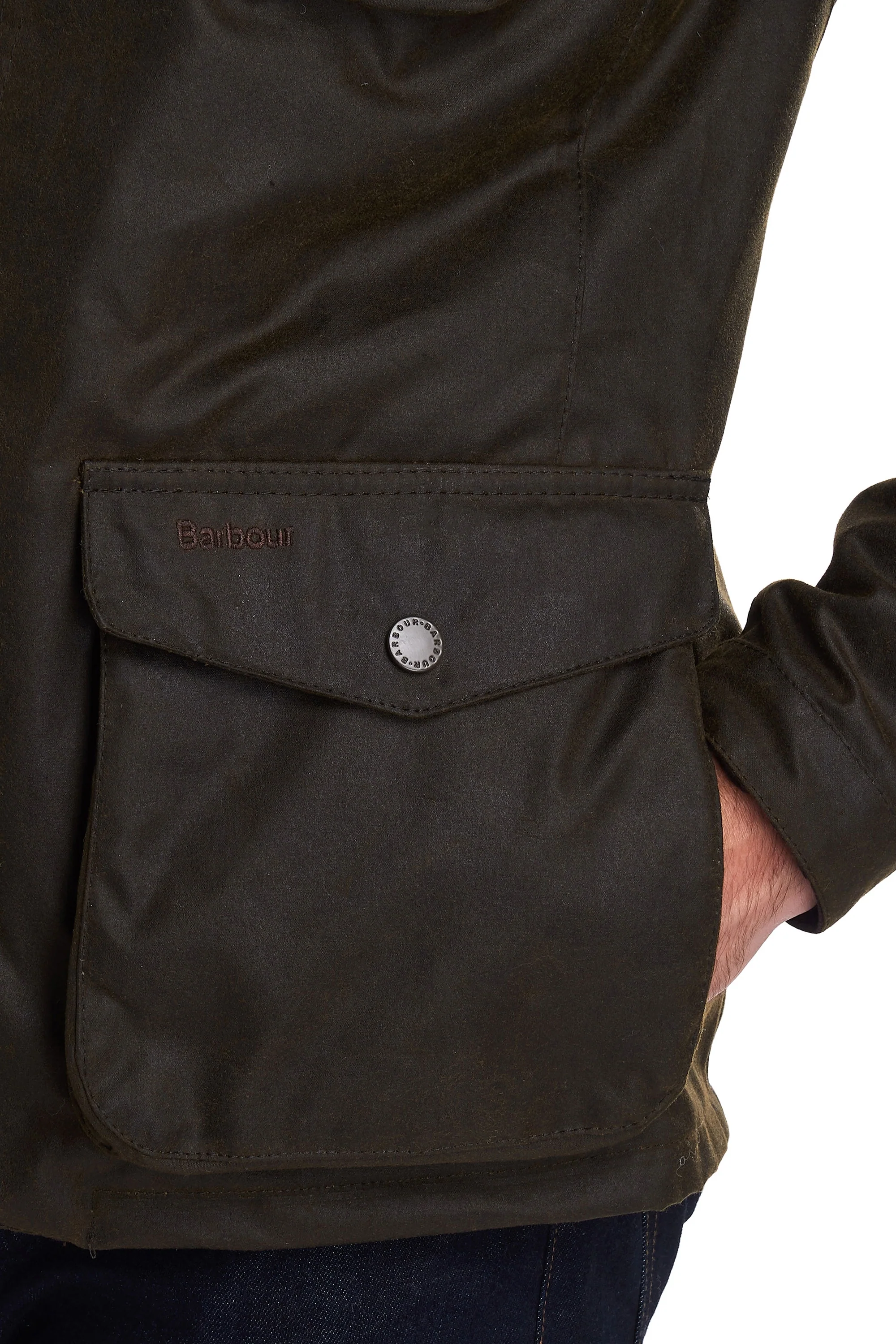 Barbour Ogston Wax Jacket Olive - Image 2