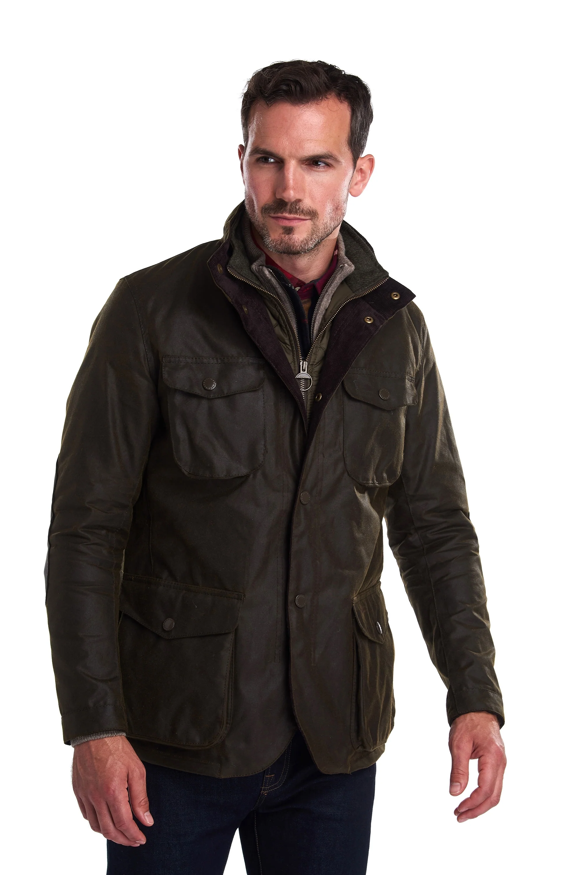 Barbour Ogston Wax Jacket Olive - Image 3
