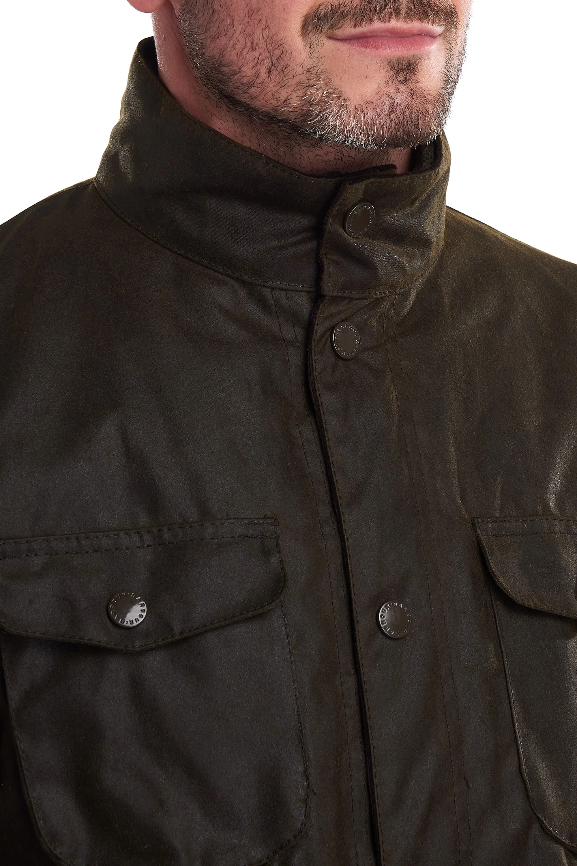 Barbour Ogston Wax Jacket Olive - Image 5