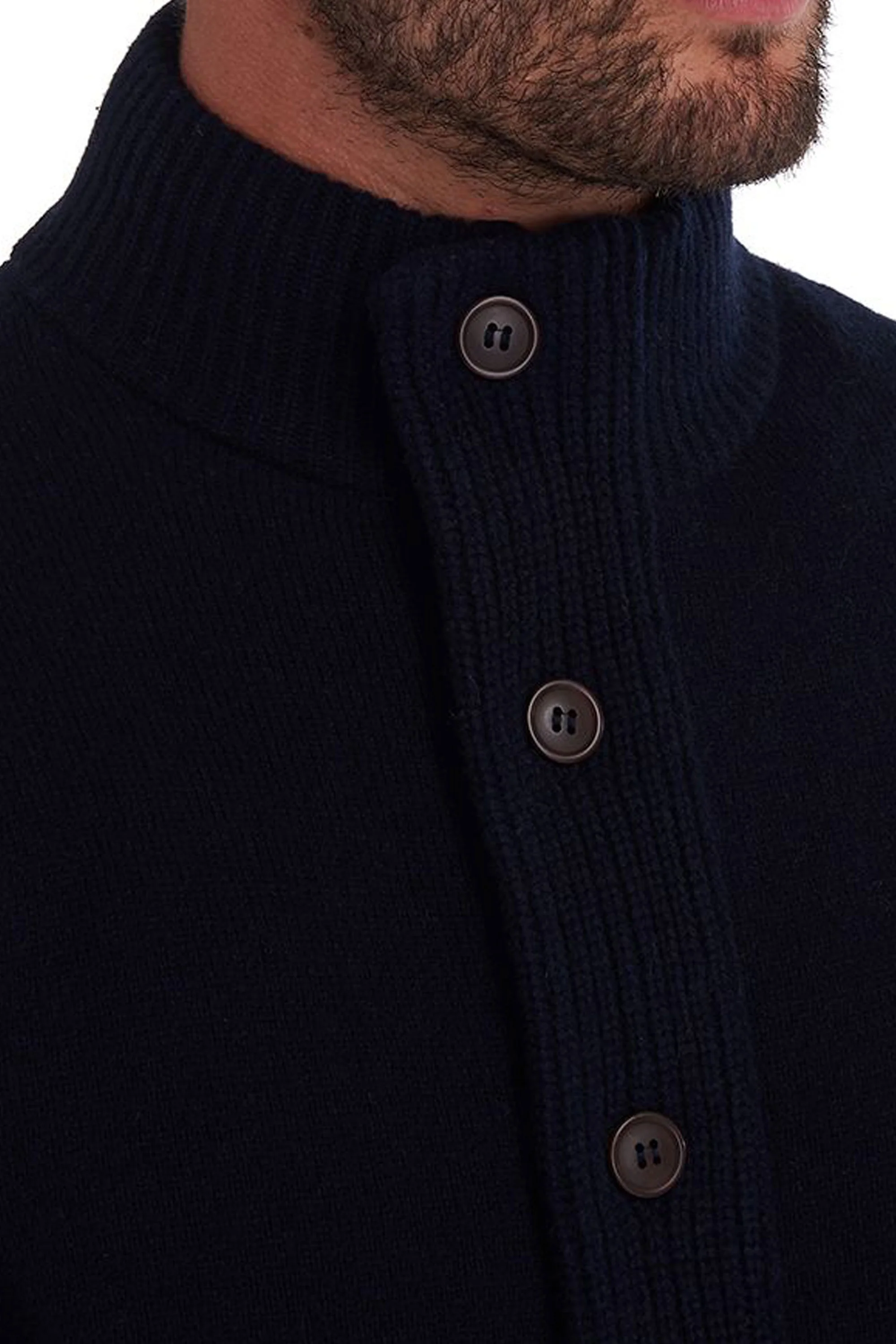 Barbour Patch Full Zip Through Knitwear Navy - Image 3