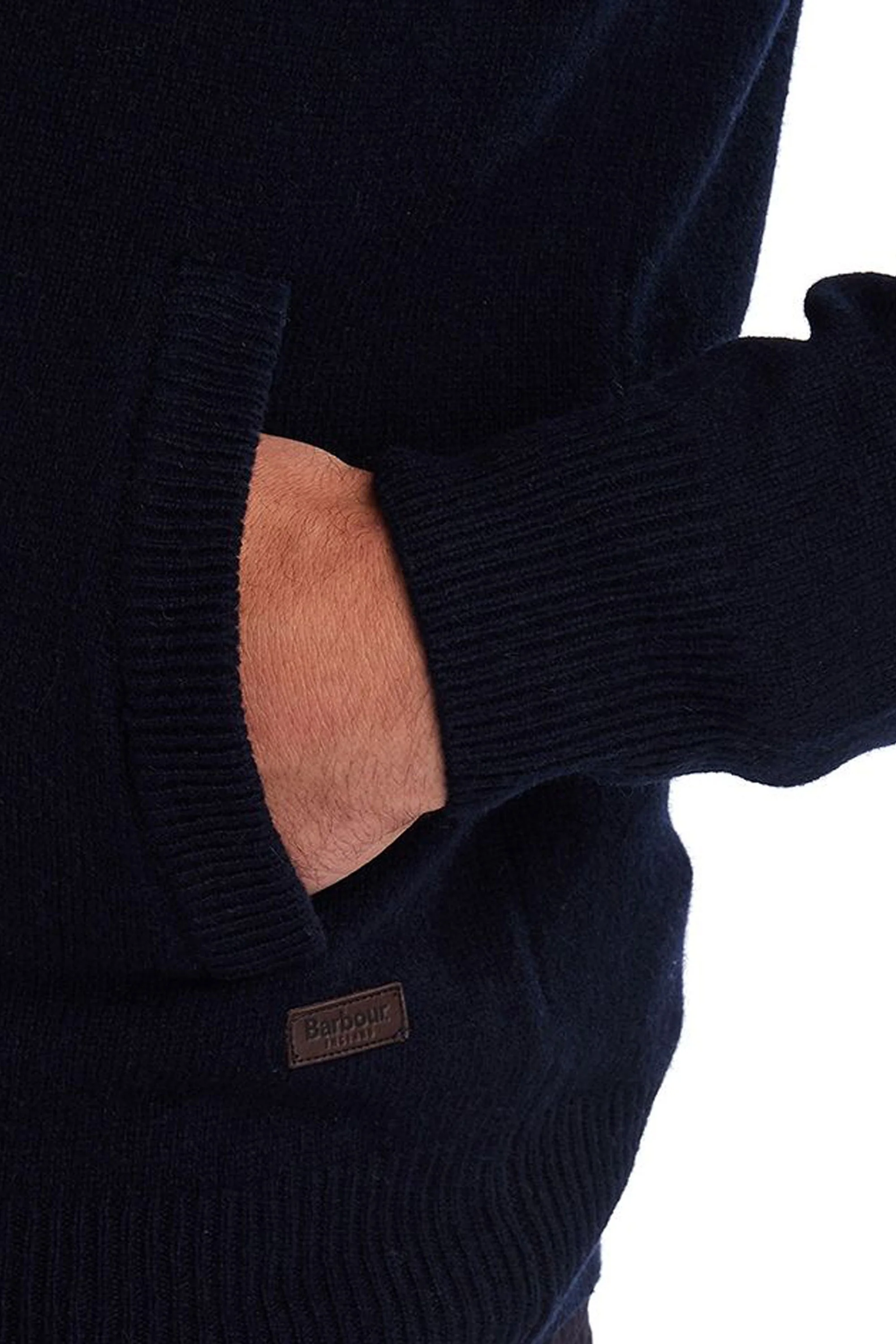 Barbour Patch Full Zip Through Knitwear Navy - Image 4