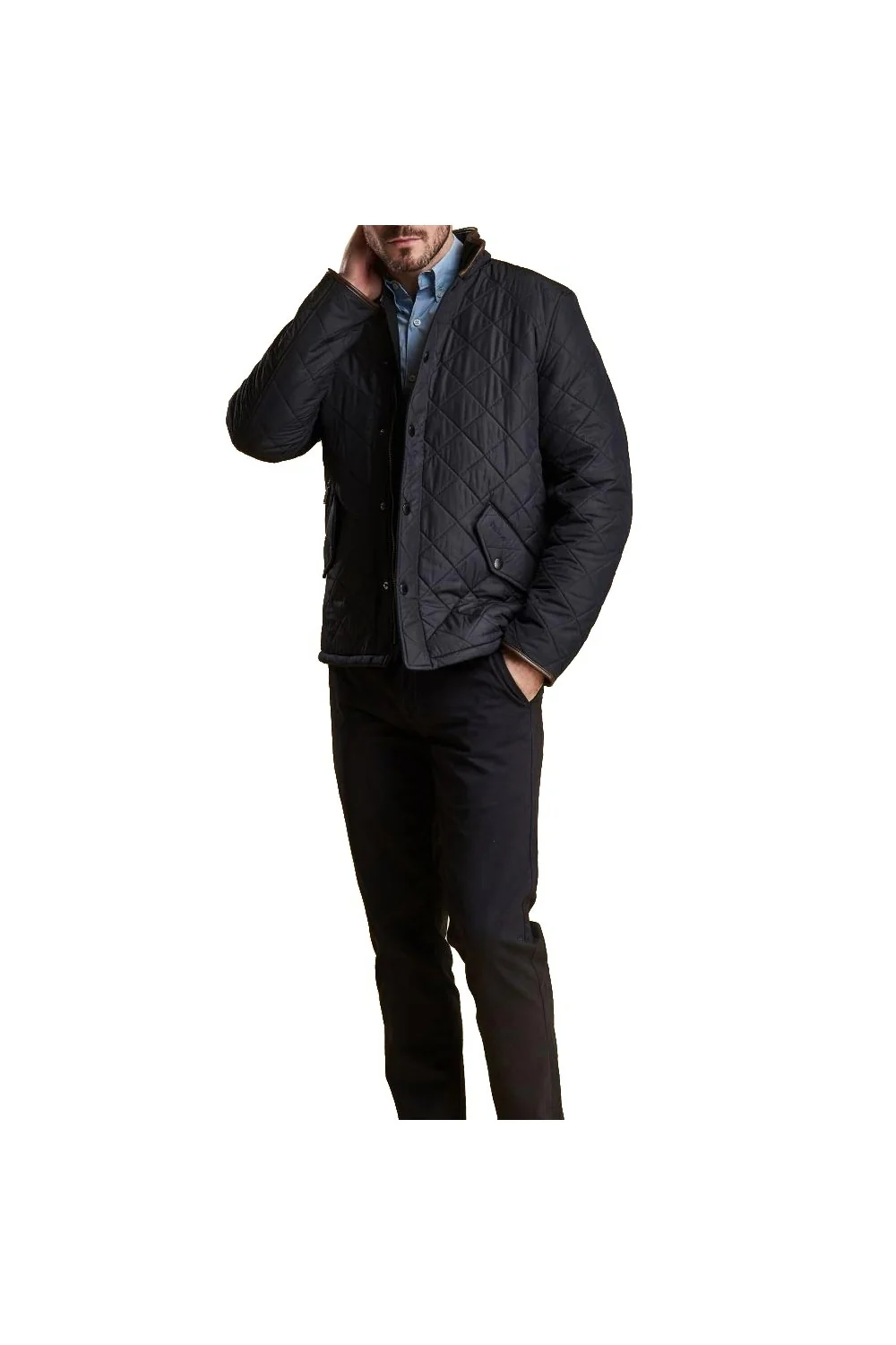 Barbour Powell Quilted Jacket Navy - Image 3