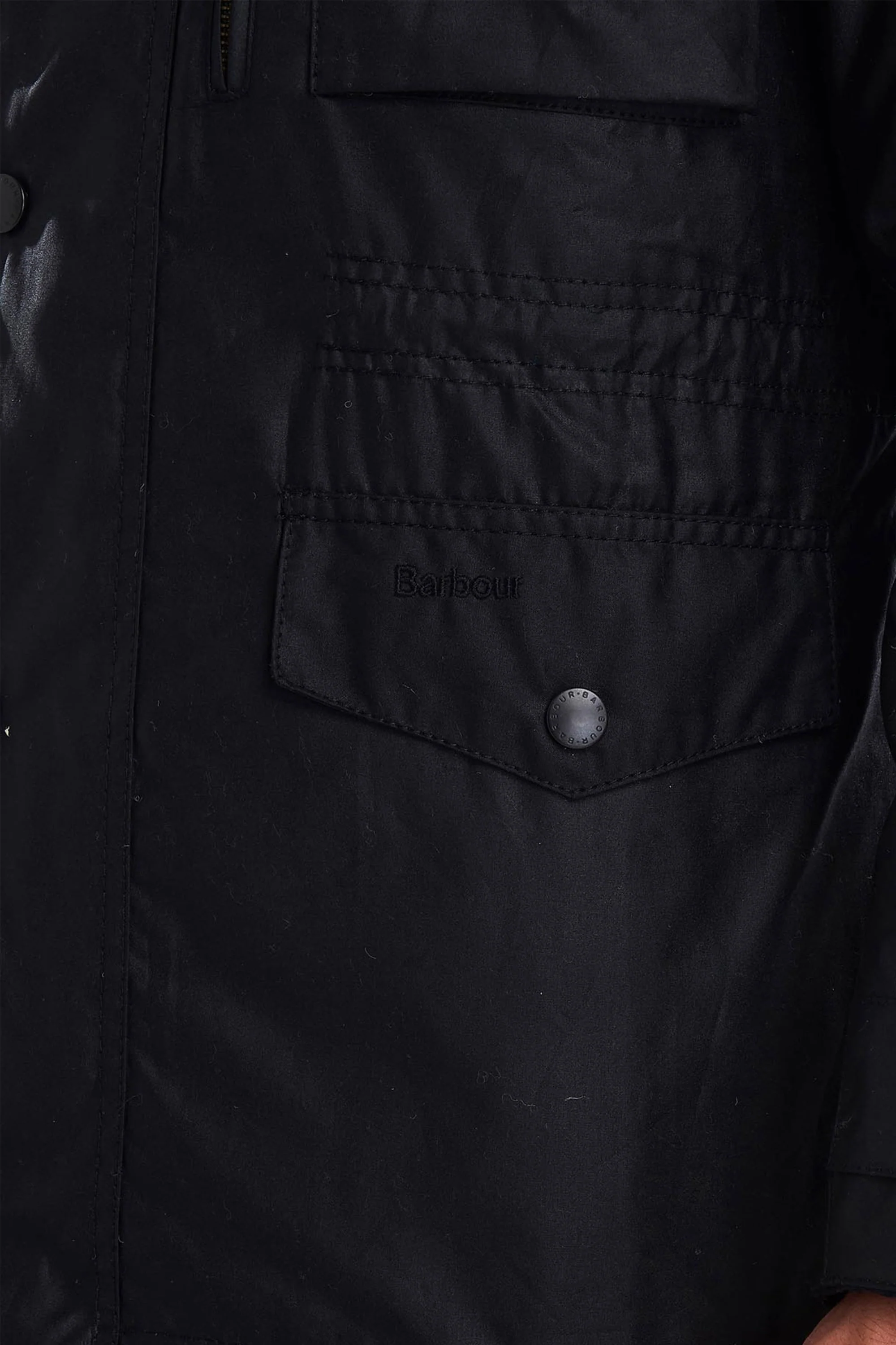 Barbour Sapper Wax Jacket Black - Image 5
