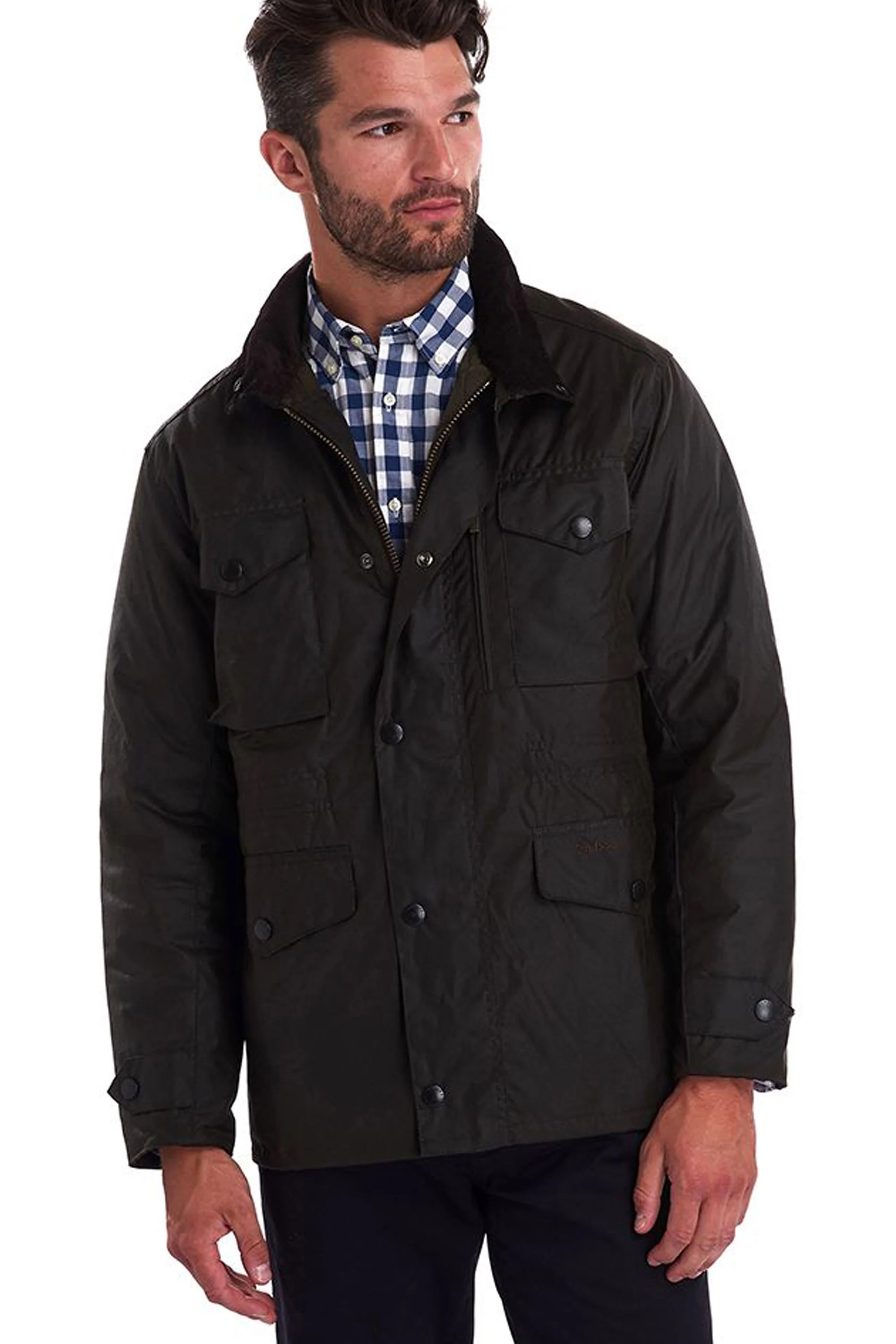 Barbour Sapper Wax Jacket Olive - Image 2