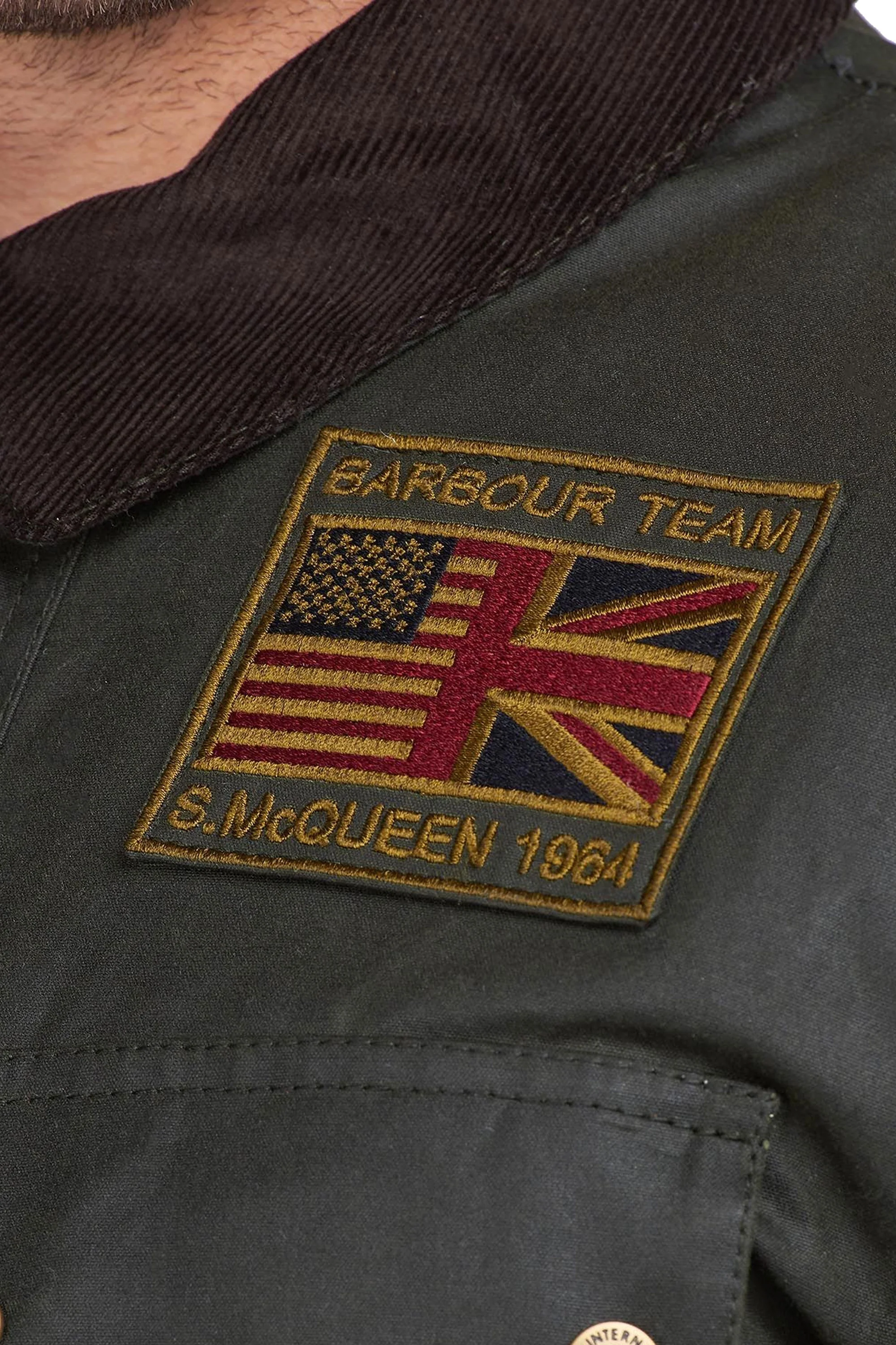 Barbour Steve Mcqueen Workers Wax Jacket Sage - Image 5
