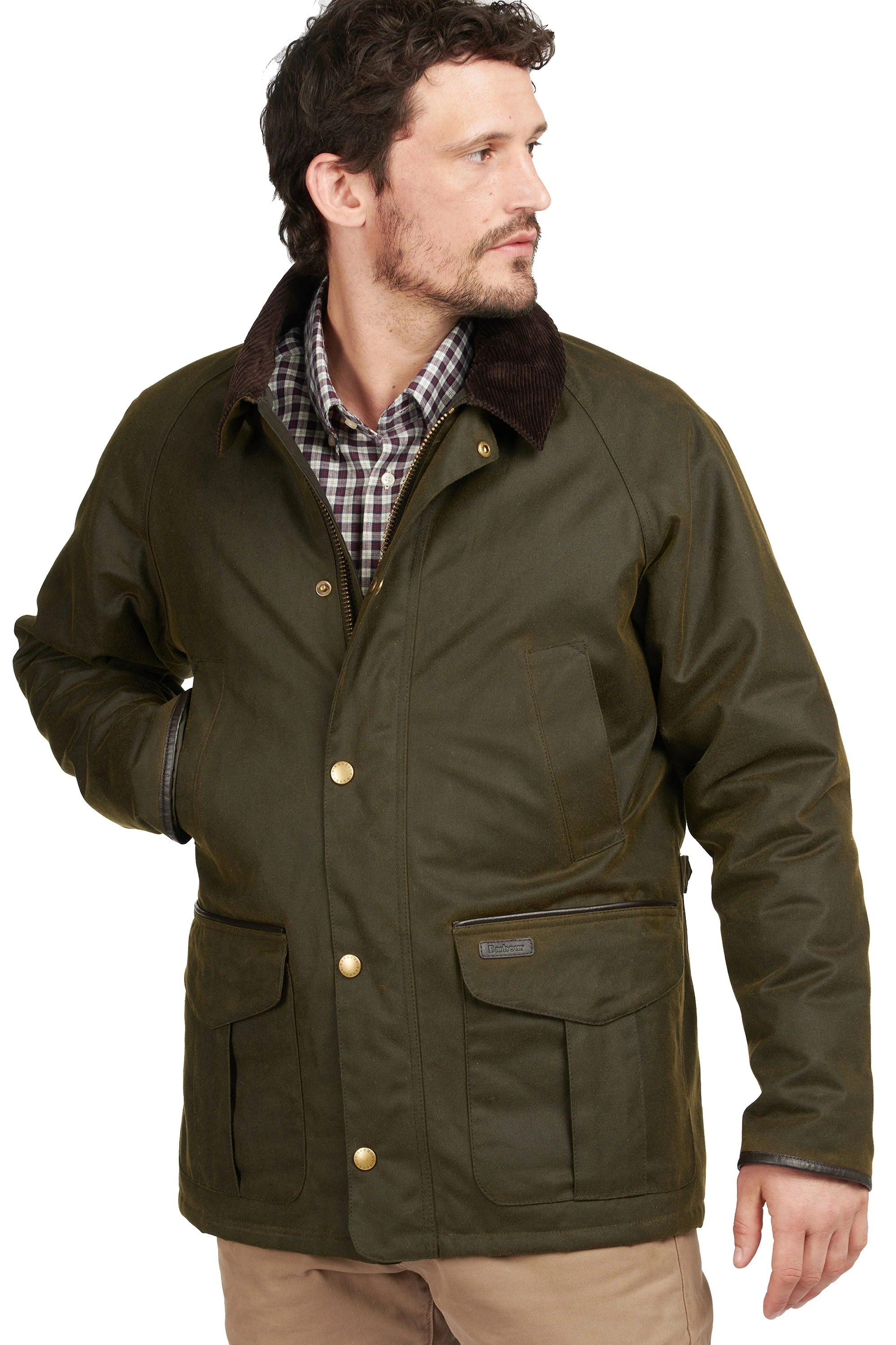 Barbour Stratford Wax Jacket Olive - Image 2