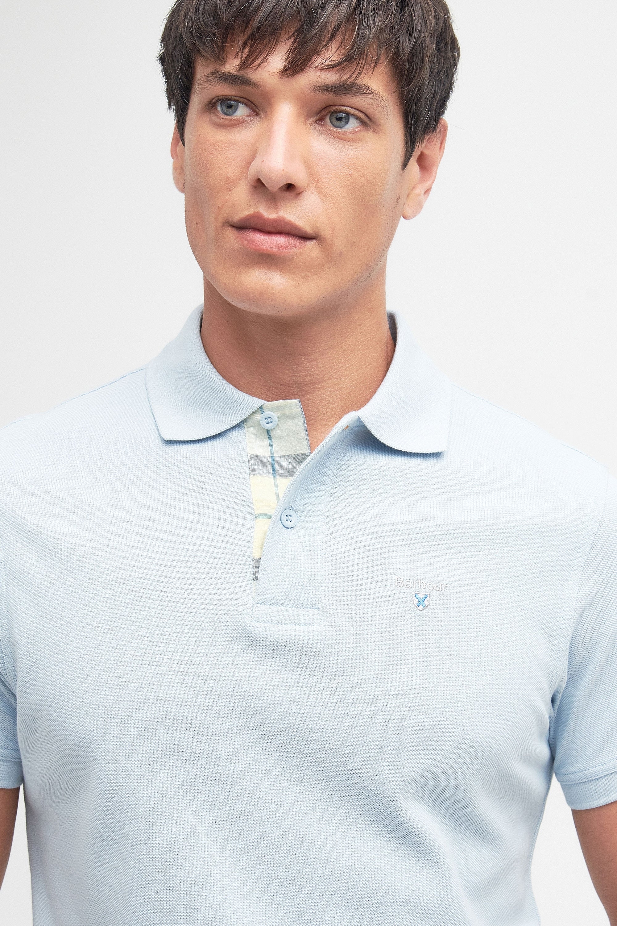 Barbour Tartan Pique Polo Niagara Mist - Image 3