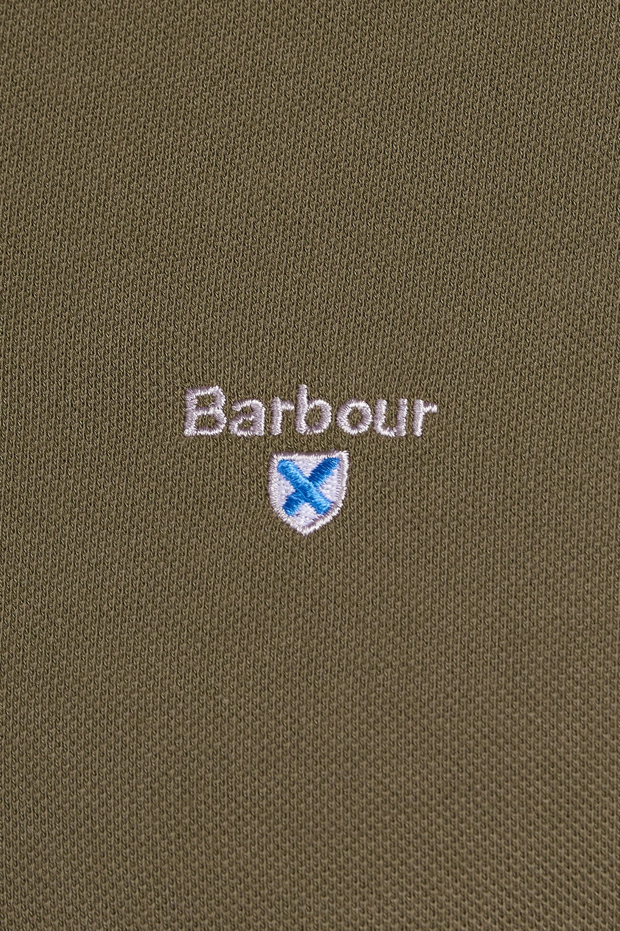 Barbour Tartan Pique Polo Shirt Dark Olive - Image 2