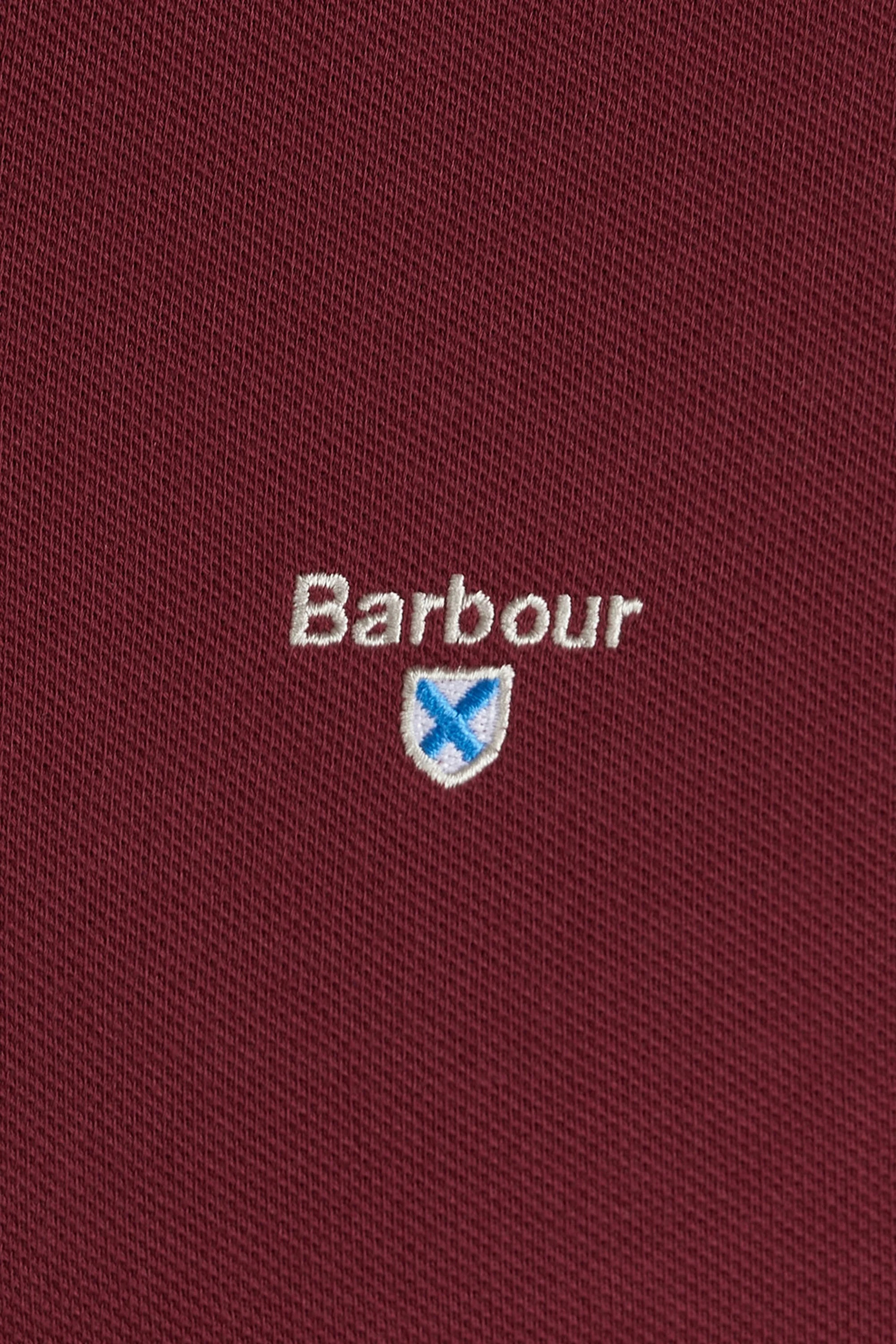 Barbour Tartan Pique Polo Shirt Ruby - Image 5