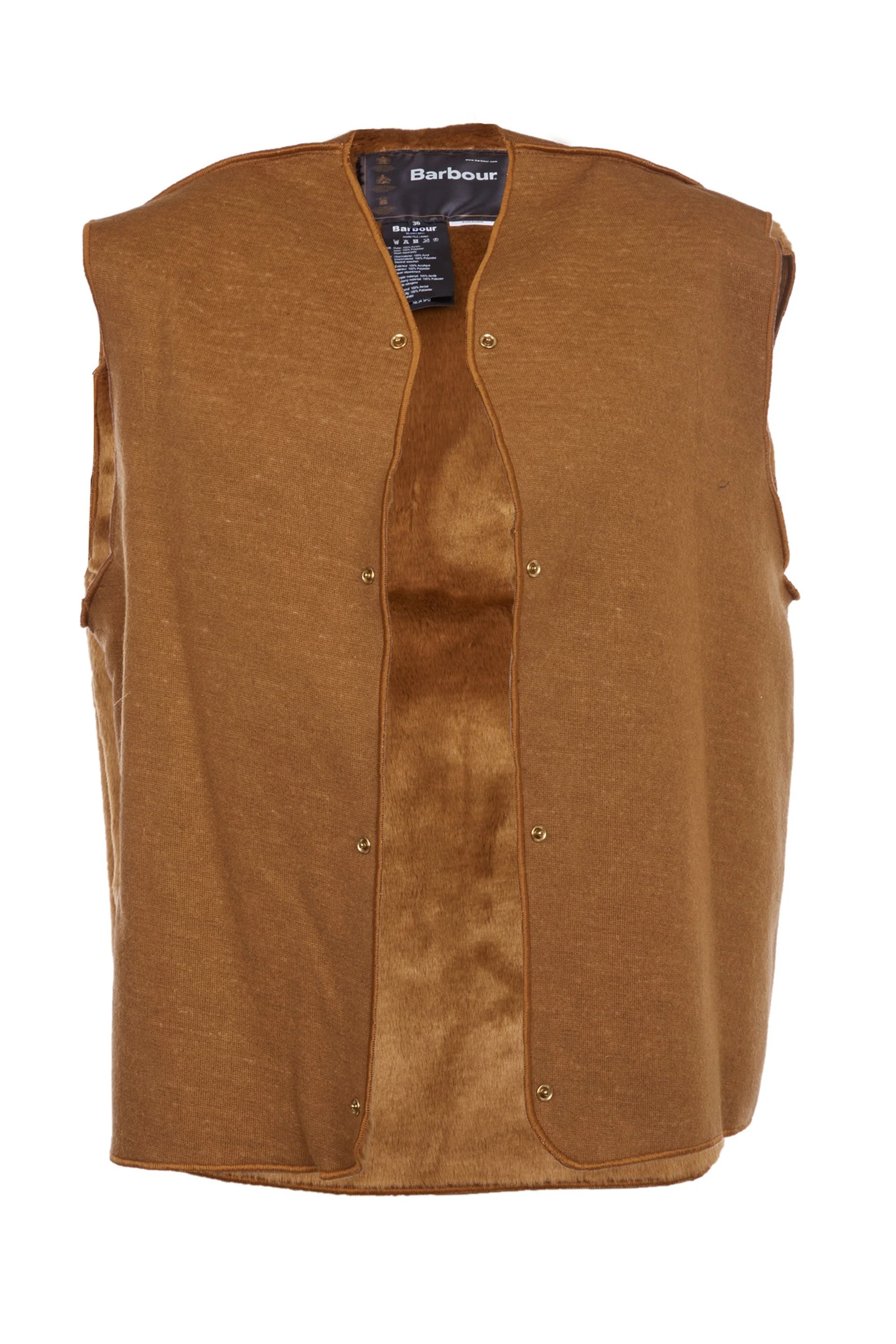 Barbour Warm Pile Press Stud Liner Gilet Brown