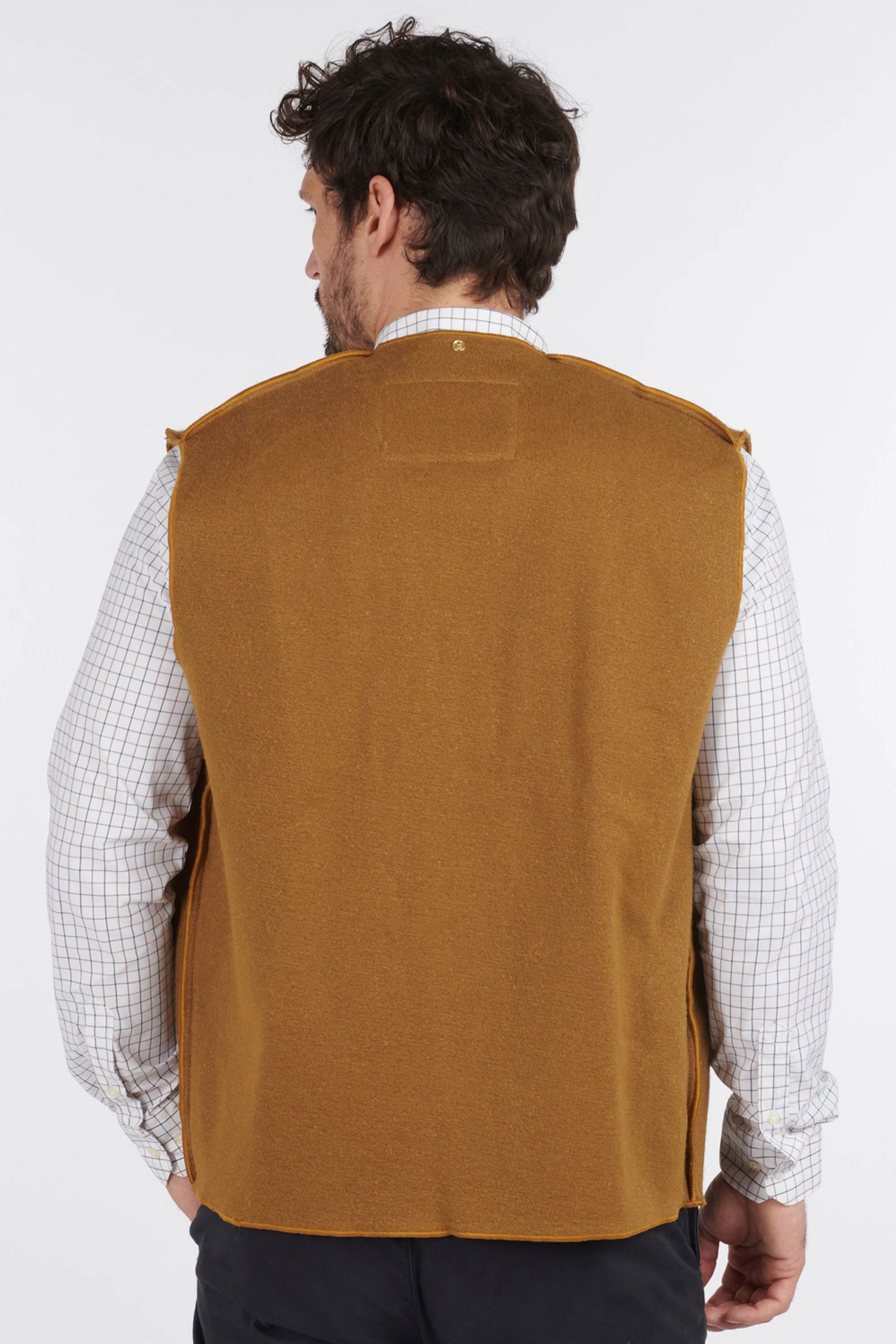 Barbour Warm Pile Press Stud Liner Gilet Brown - Image 4