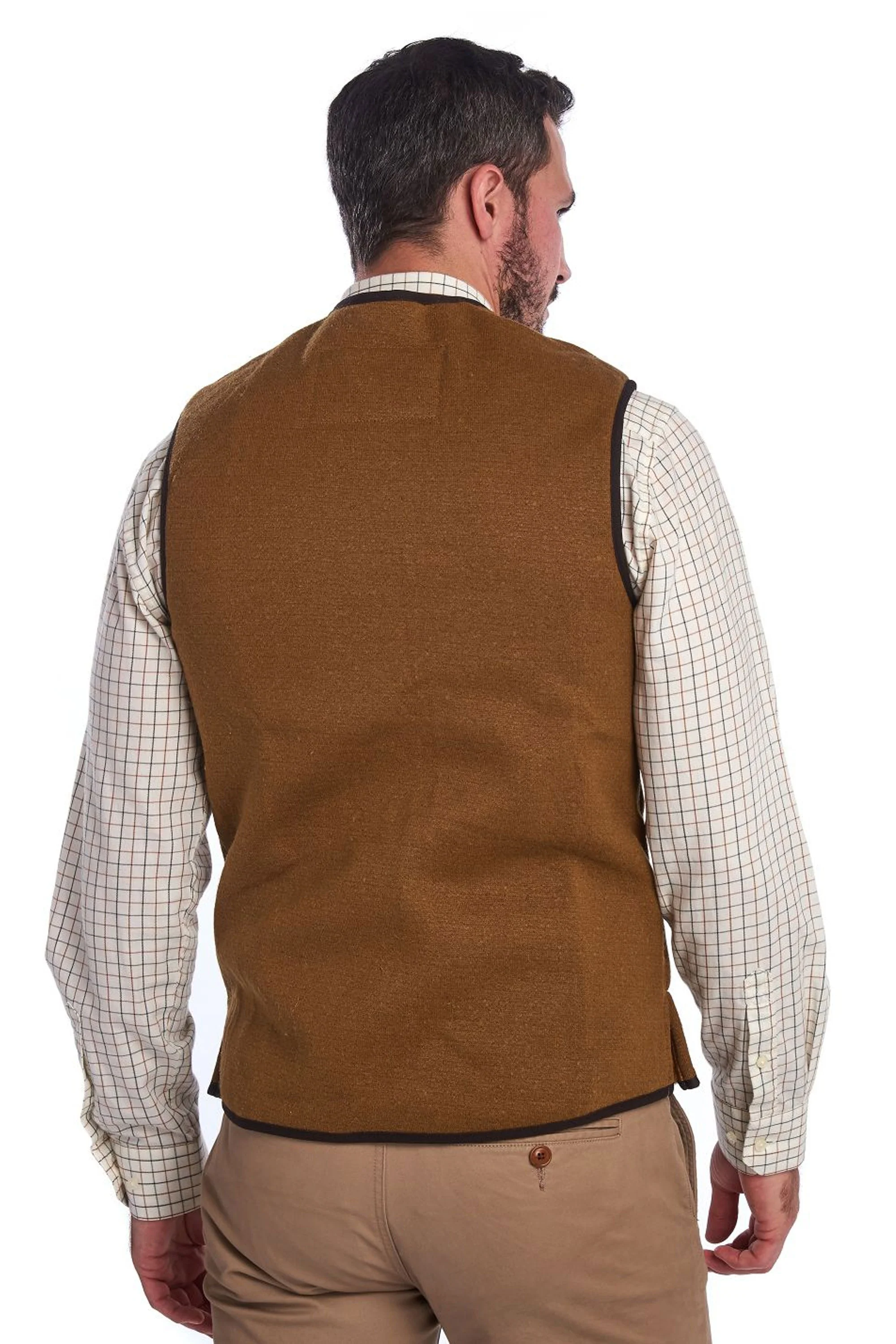 Barbour Warm Pile Zip In Liner Gilet Brown - Image 4