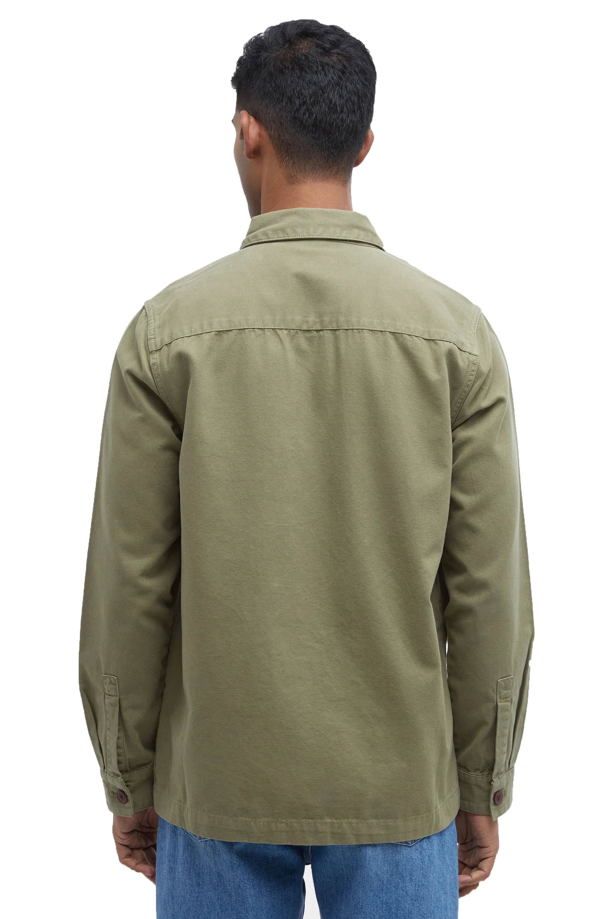 Barbour Washed Overshirt Bleached Olive - Image 3