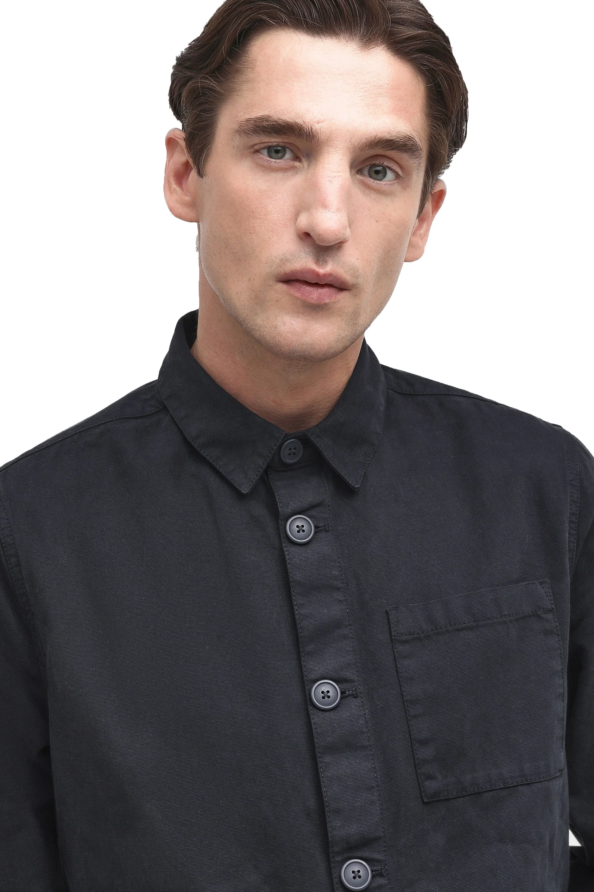 Barbour Washed Overshirt Navy - Image 3
