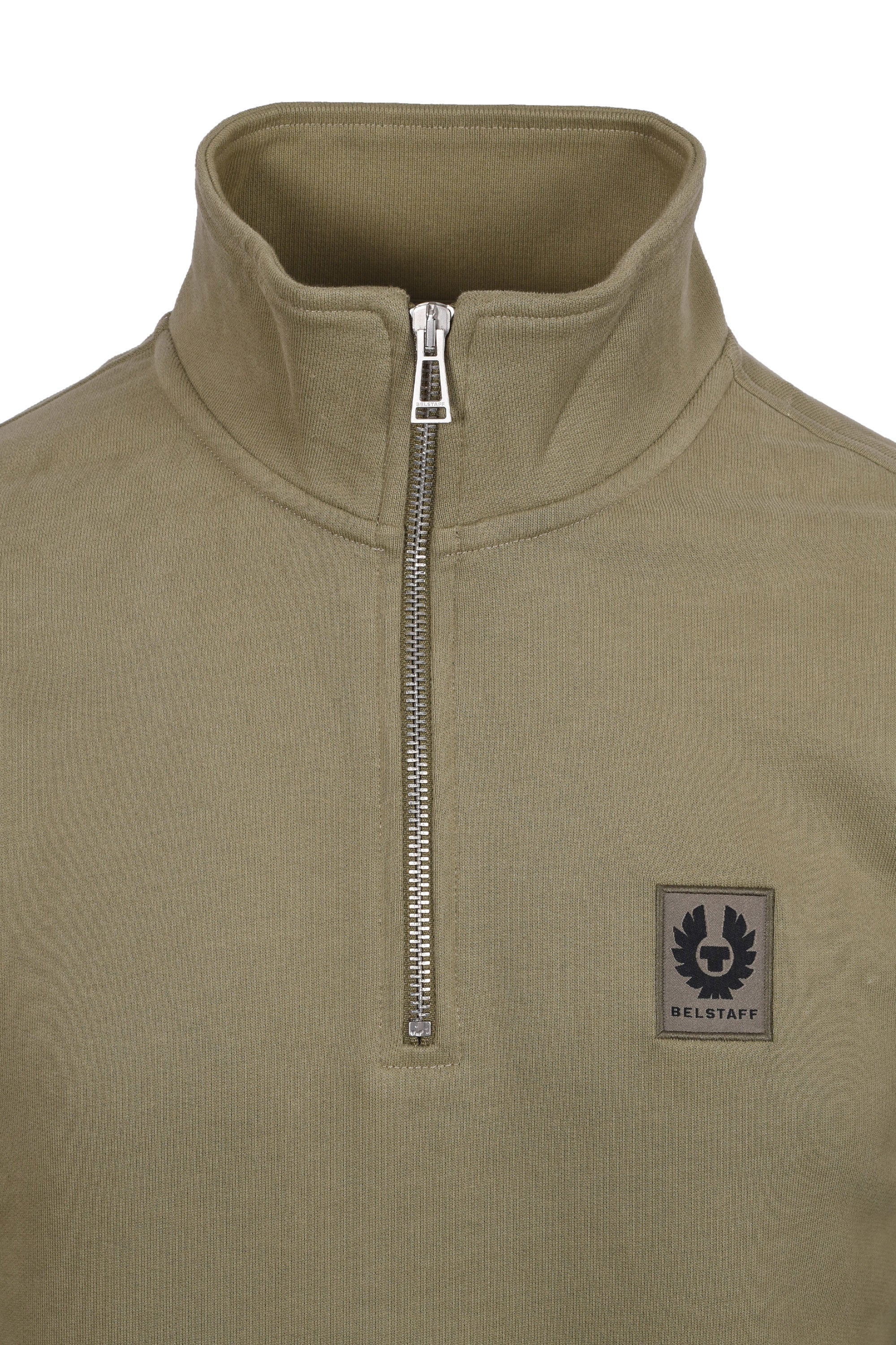 BELSTAFF HALF ZIP SWEATSHIRT FATIGUE GREEN - Image 2