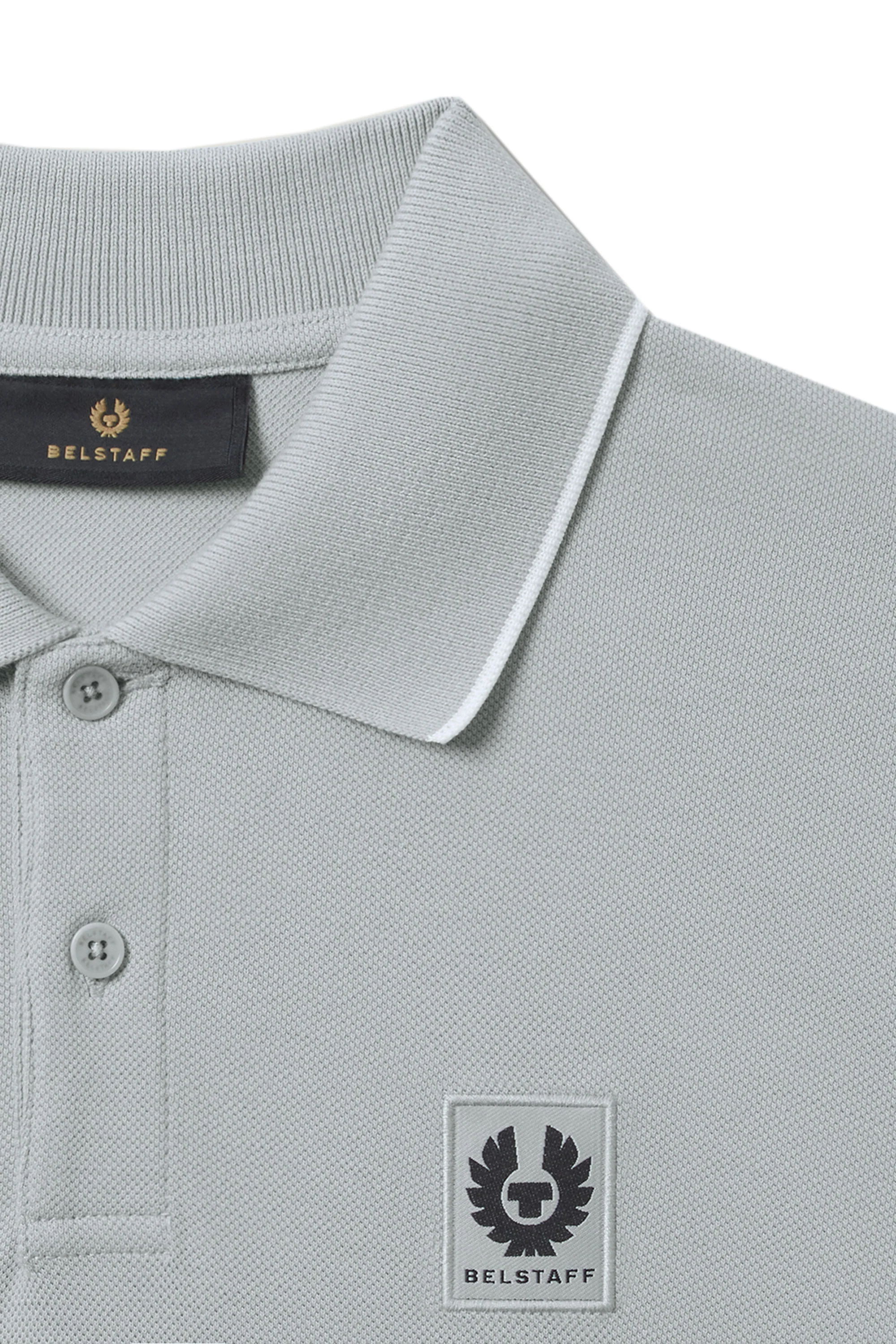 Belstaff Tipped Polo Shirt Quarry Blue - Image 2