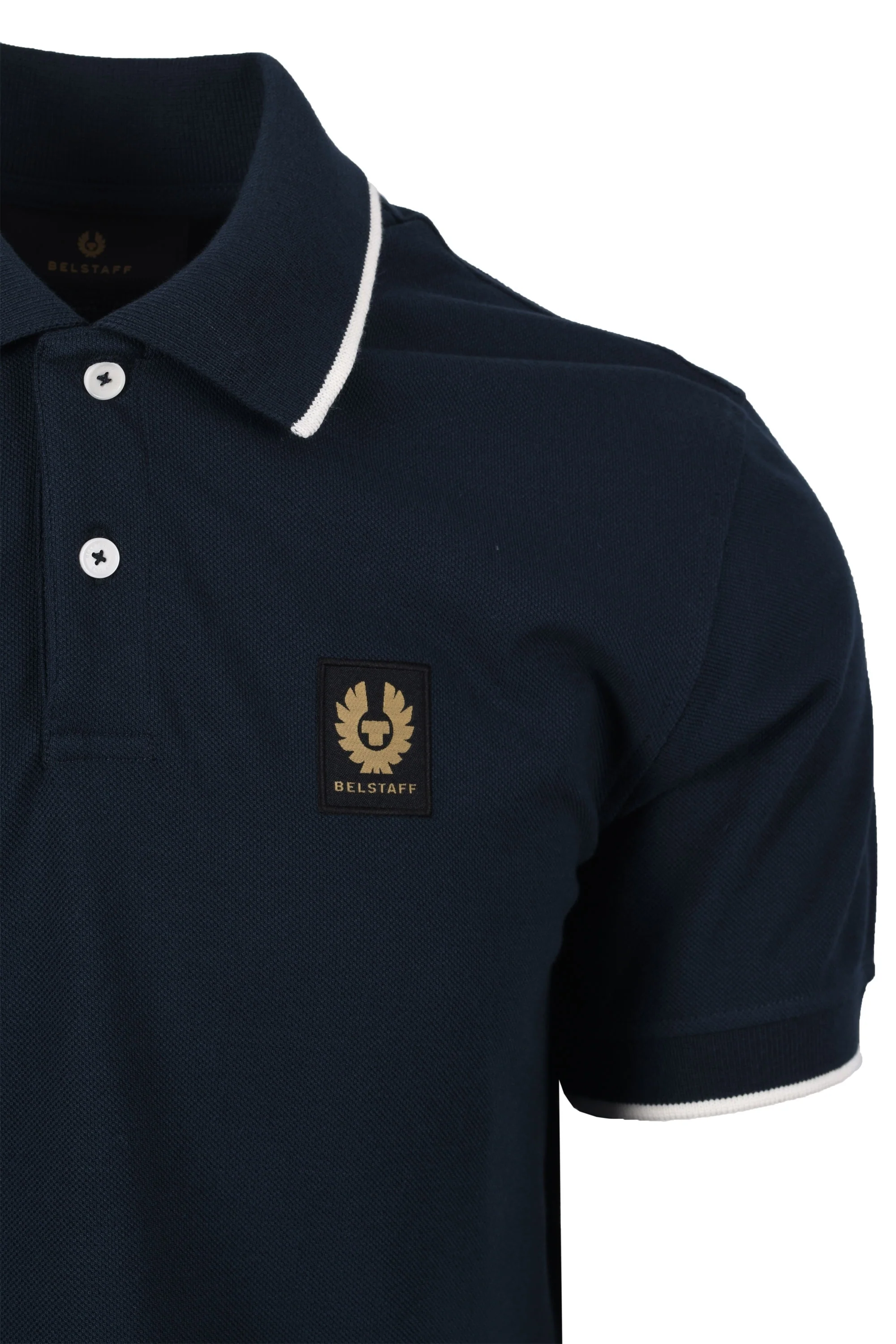 Belstaff Tipped Polo Shirt Dark Ink - Image 3