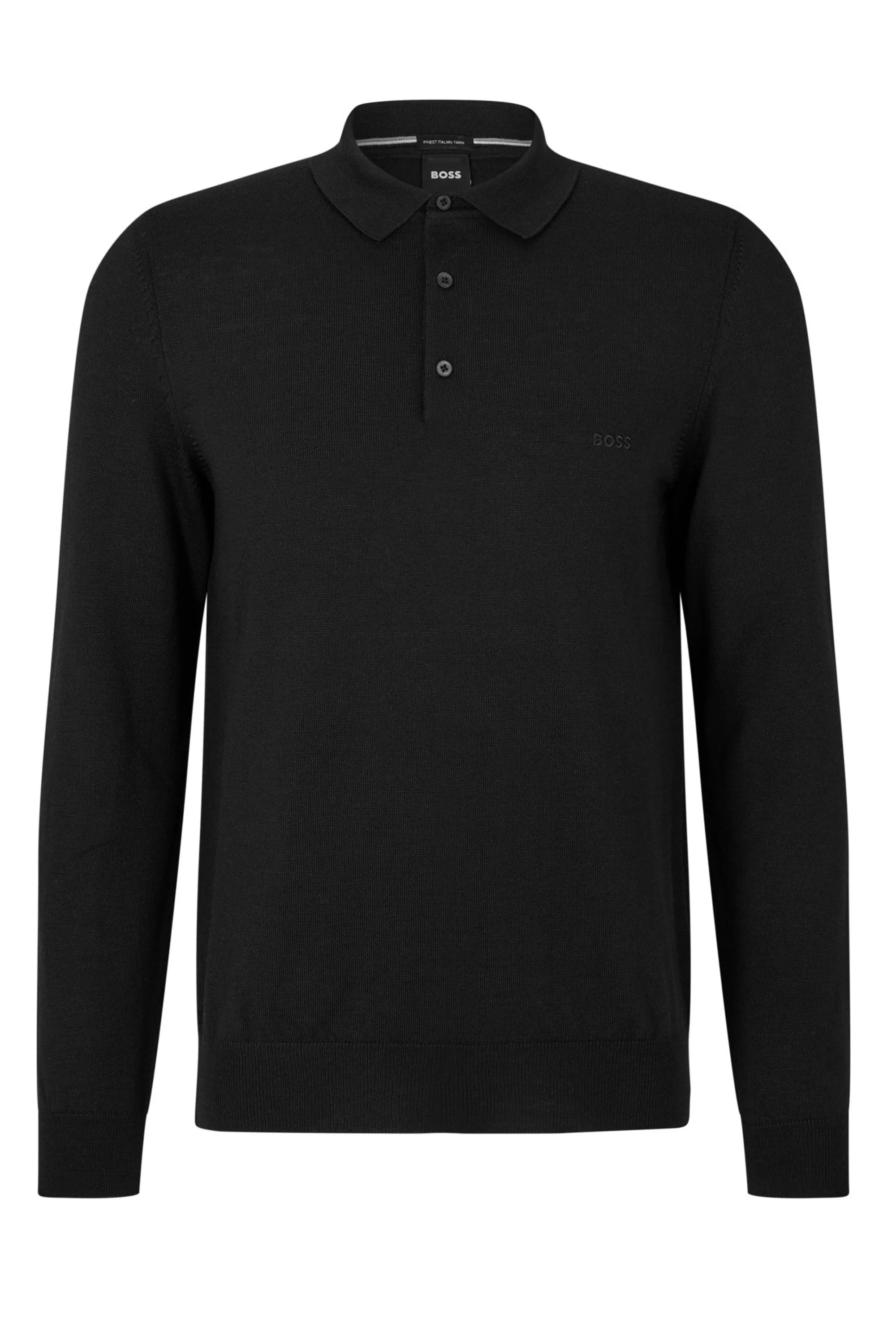 Boss Black Bono-l Long Sleeved Polo Shirt Black