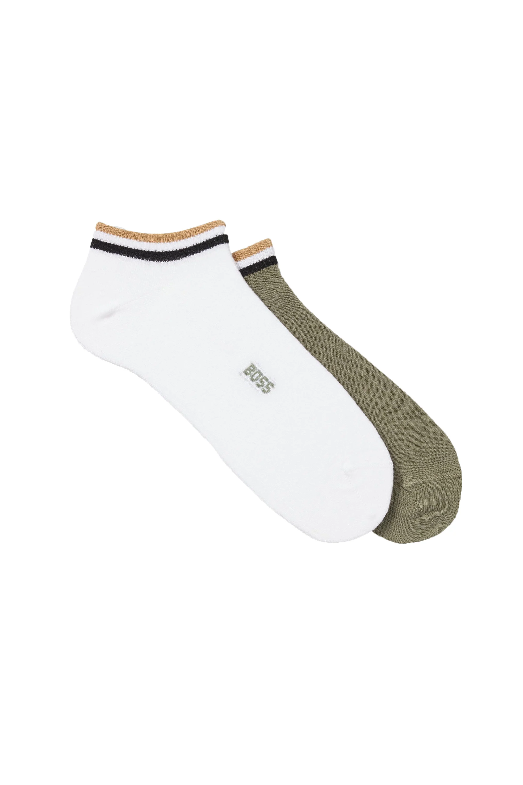 Boss Black 2 Pack Uni Stripe Socks White/Green - Image 2