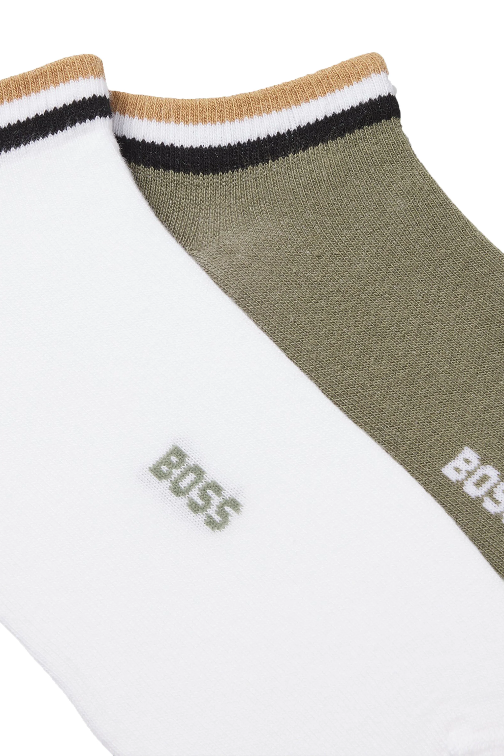 Boss Black 2 Pack Uni Stripe Socks White/Green - Image 3