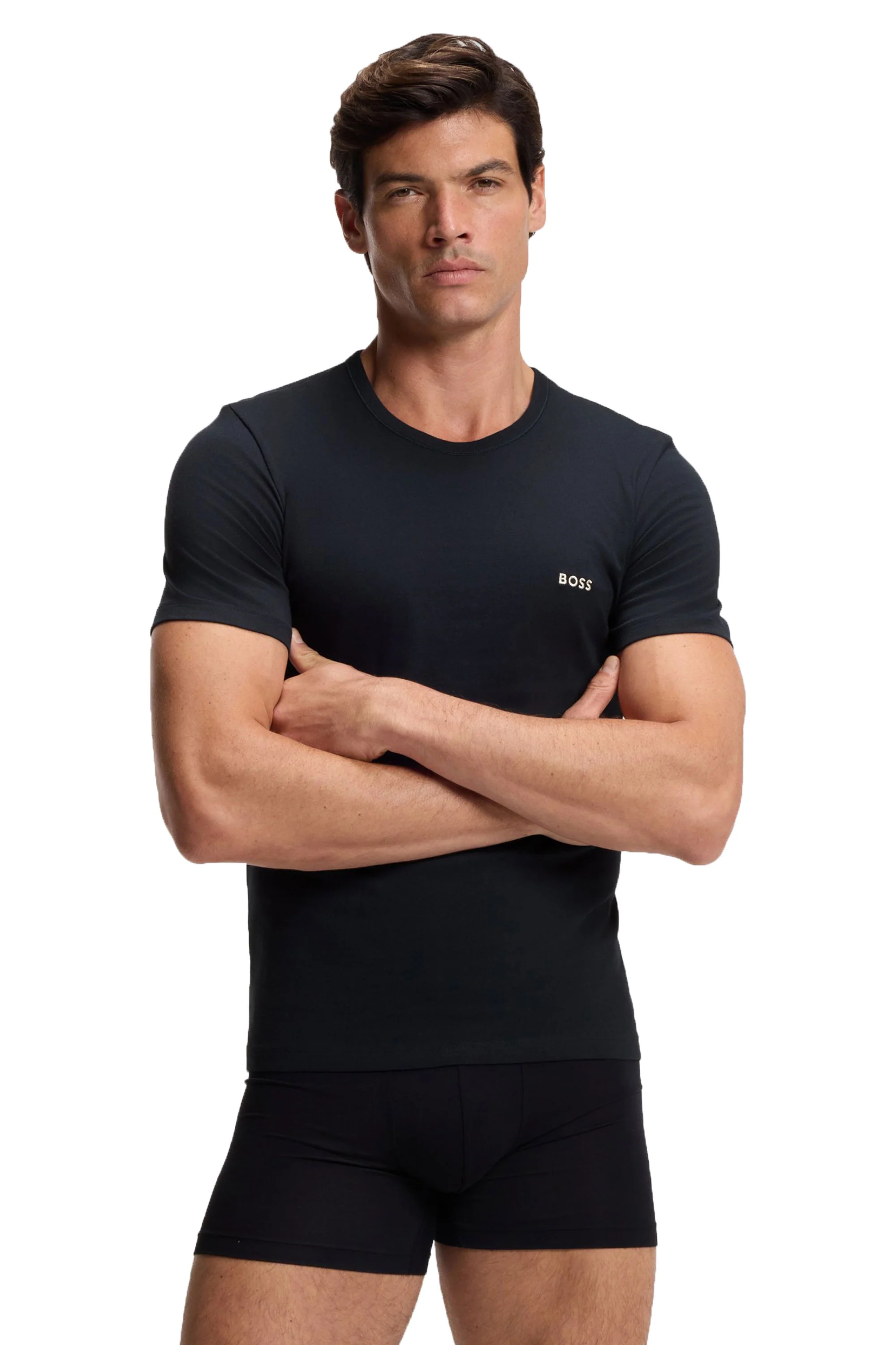 Boss Black 3 Pack T-Shirts Black/Navy/Beige - Image 2