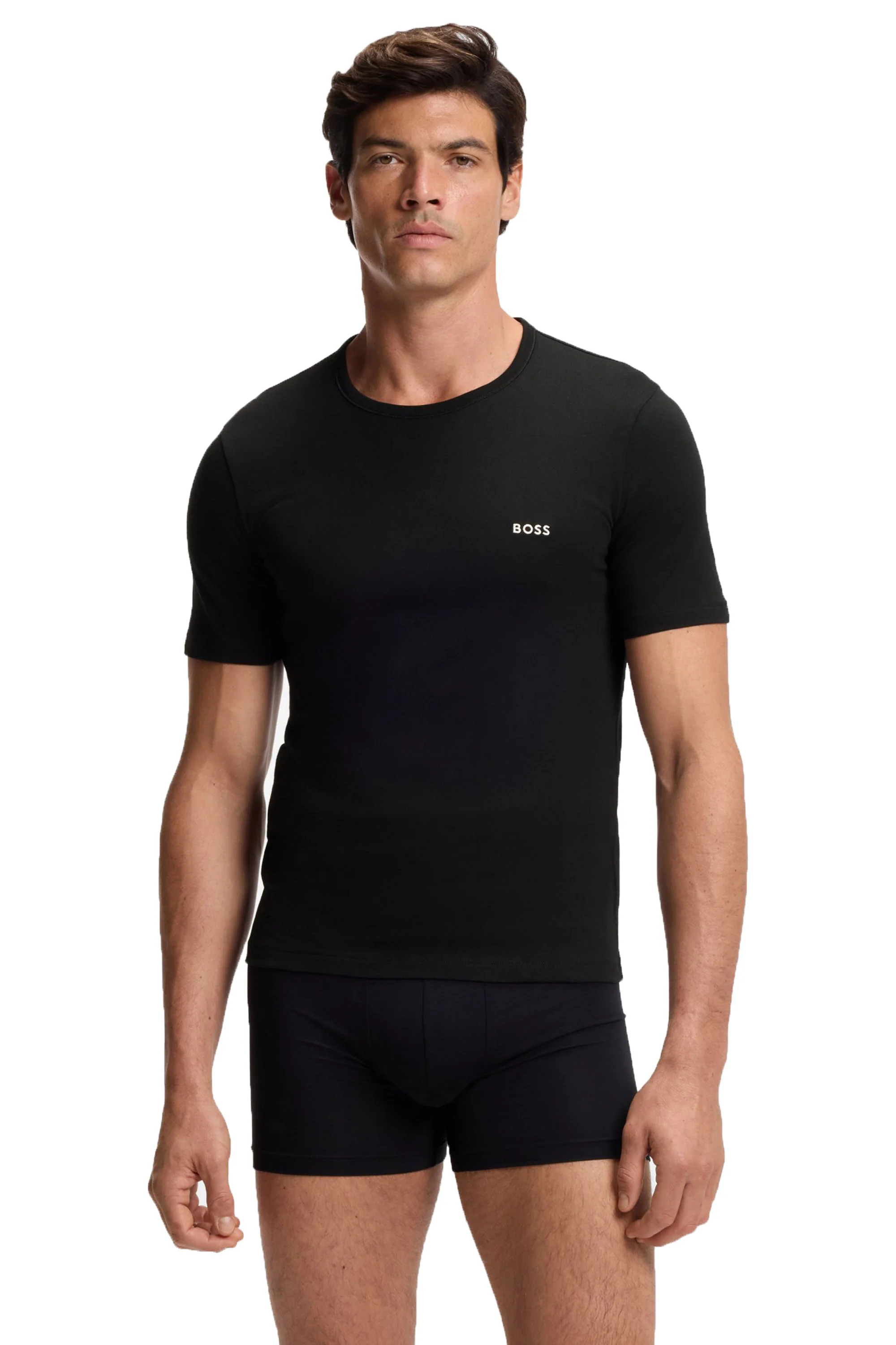 Boss Black 3 Pack T-Shirts Black/Navy/Beige - Image 3
