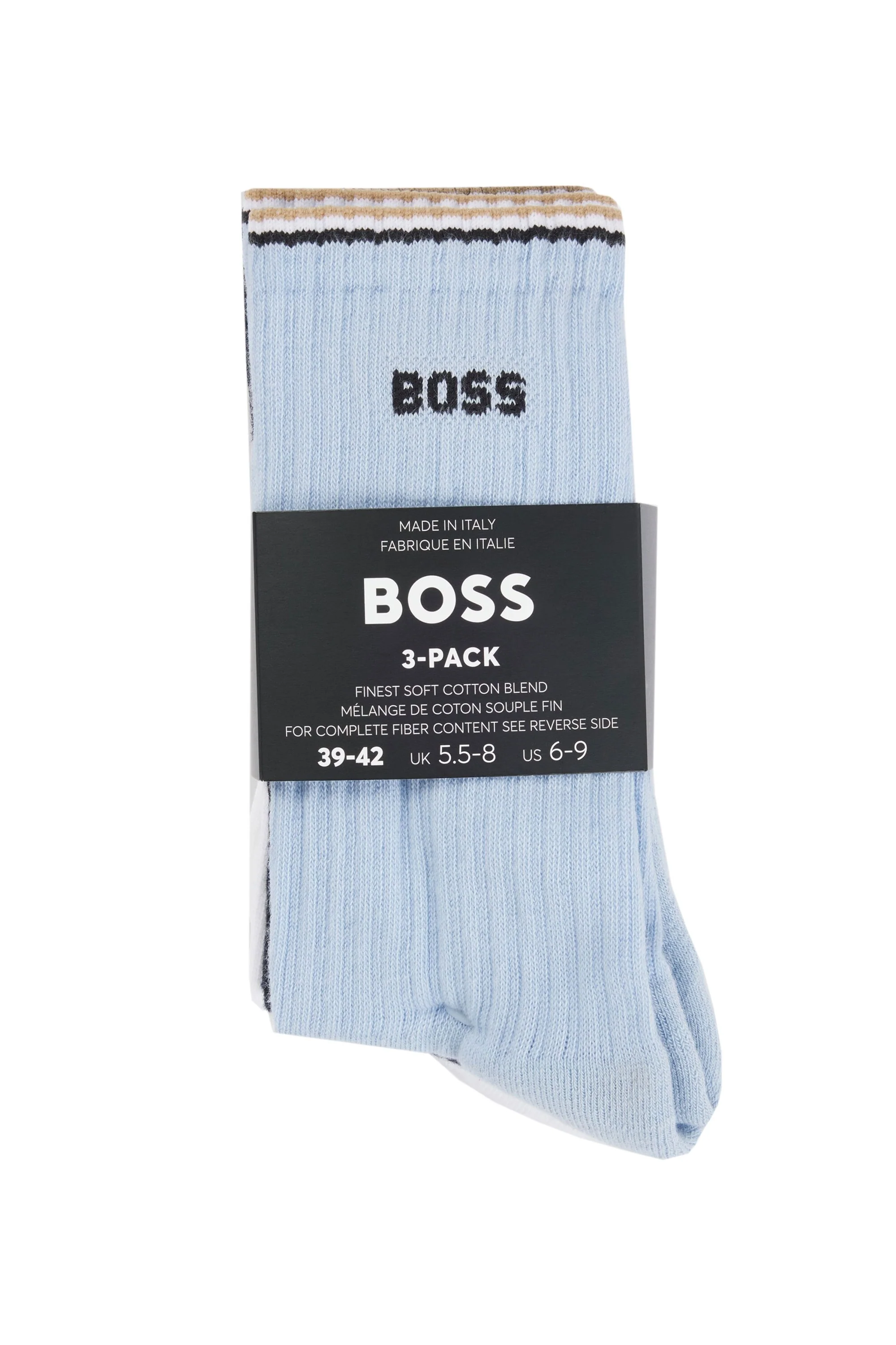 Boss Black BOSS 3 PACK RIB STRIPE SOCKS BLUE/NAVY/WHITE - Image 3