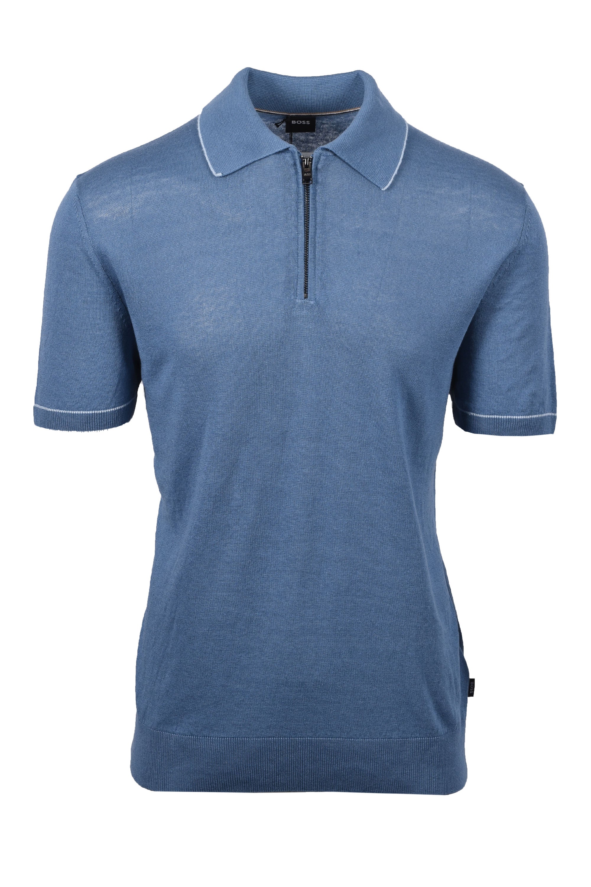Boss Black H Jiovanotto Knitted Polo Shirt Light Pastel Blue