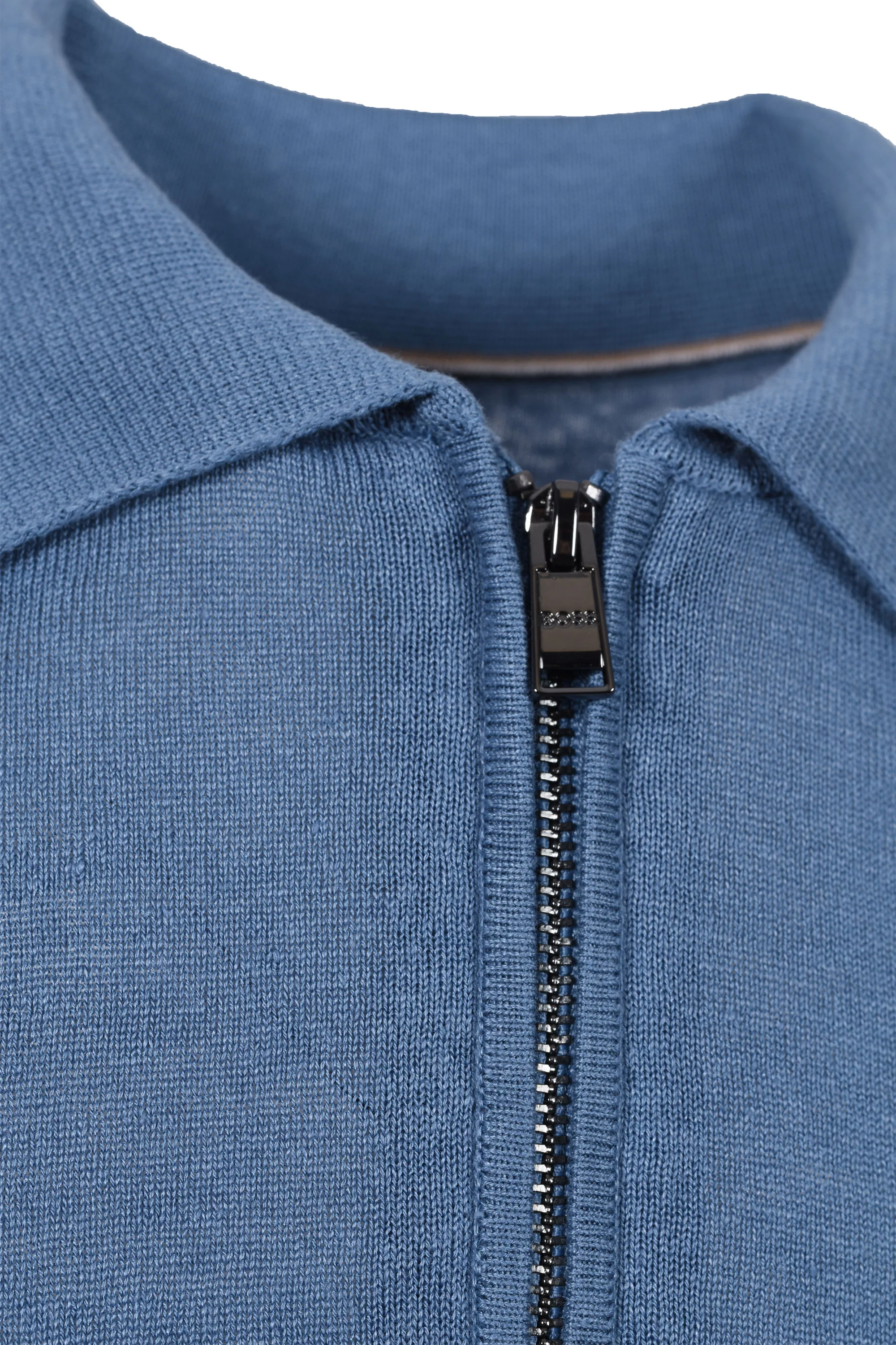 Boss Black H Jiovanotto Knitted Polo Shirt Light Pastel Blue - Image 3