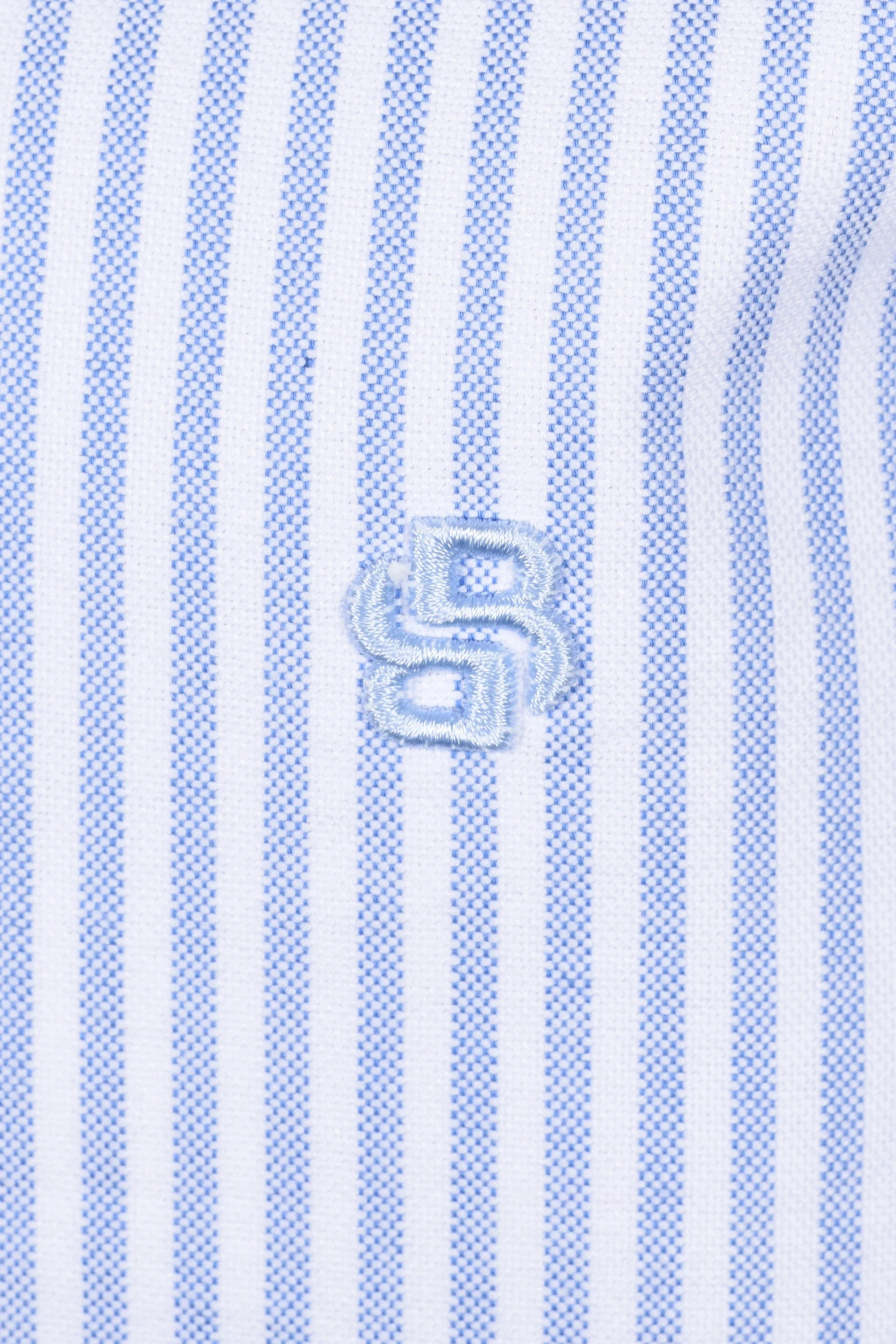 Boss Black H Liam Stripe Oxford Shirt Light Pastel Blue - Image 3