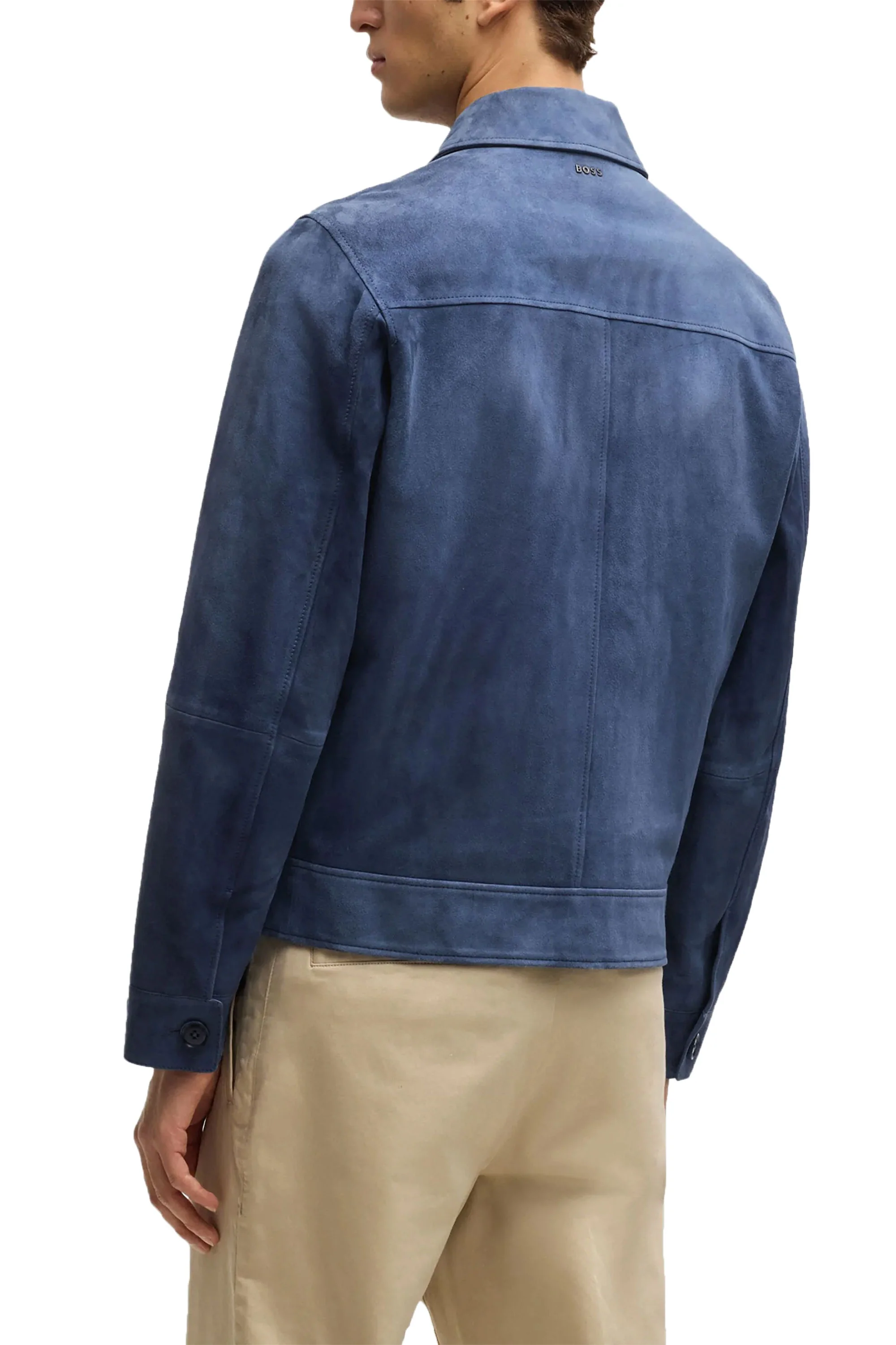 Boss Black H-Malbano 5 Suede Jacket Medium Blue - Image 3