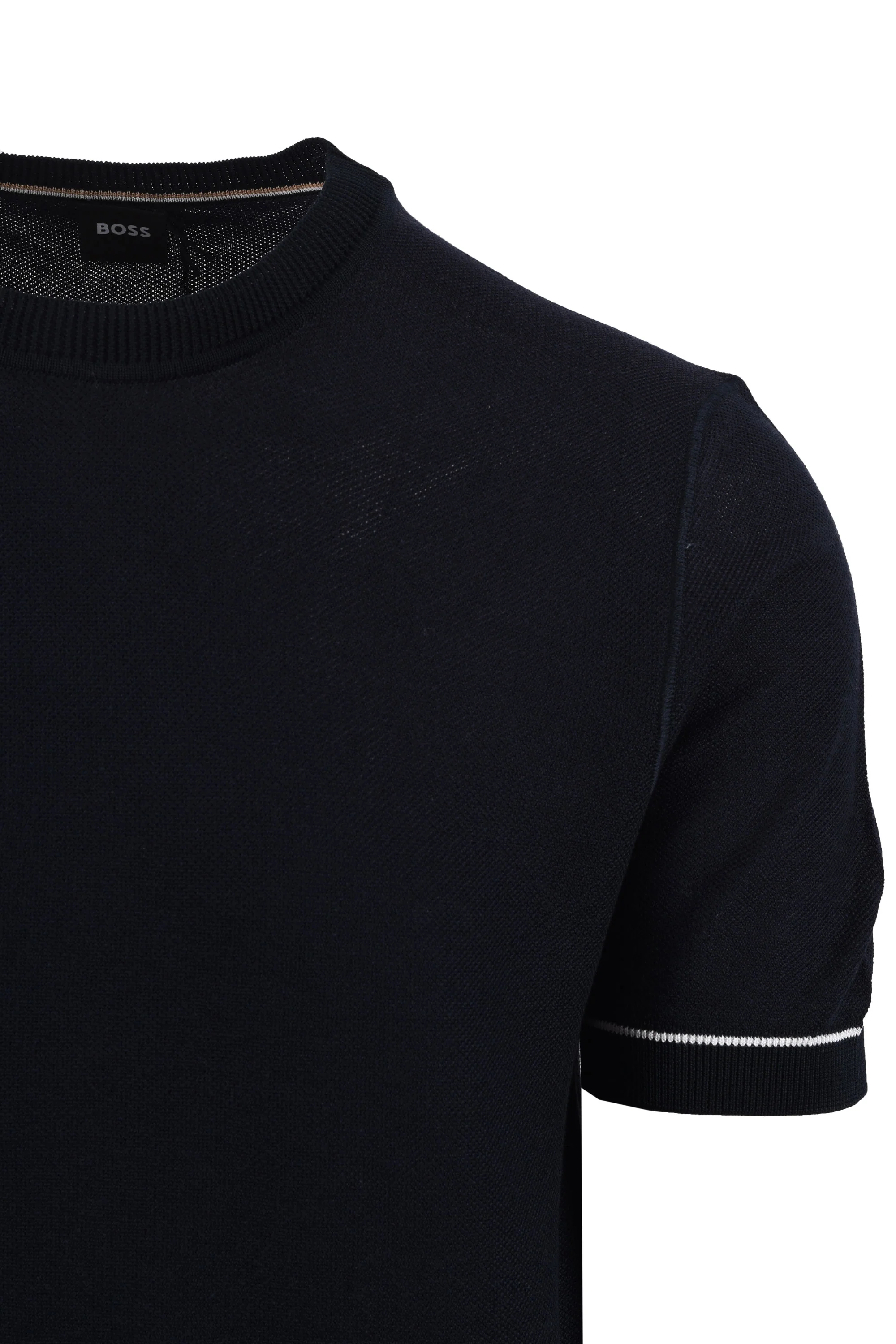 Boss Black H NALON KNITTED T-SHIRT DARK BLUE - Image 2