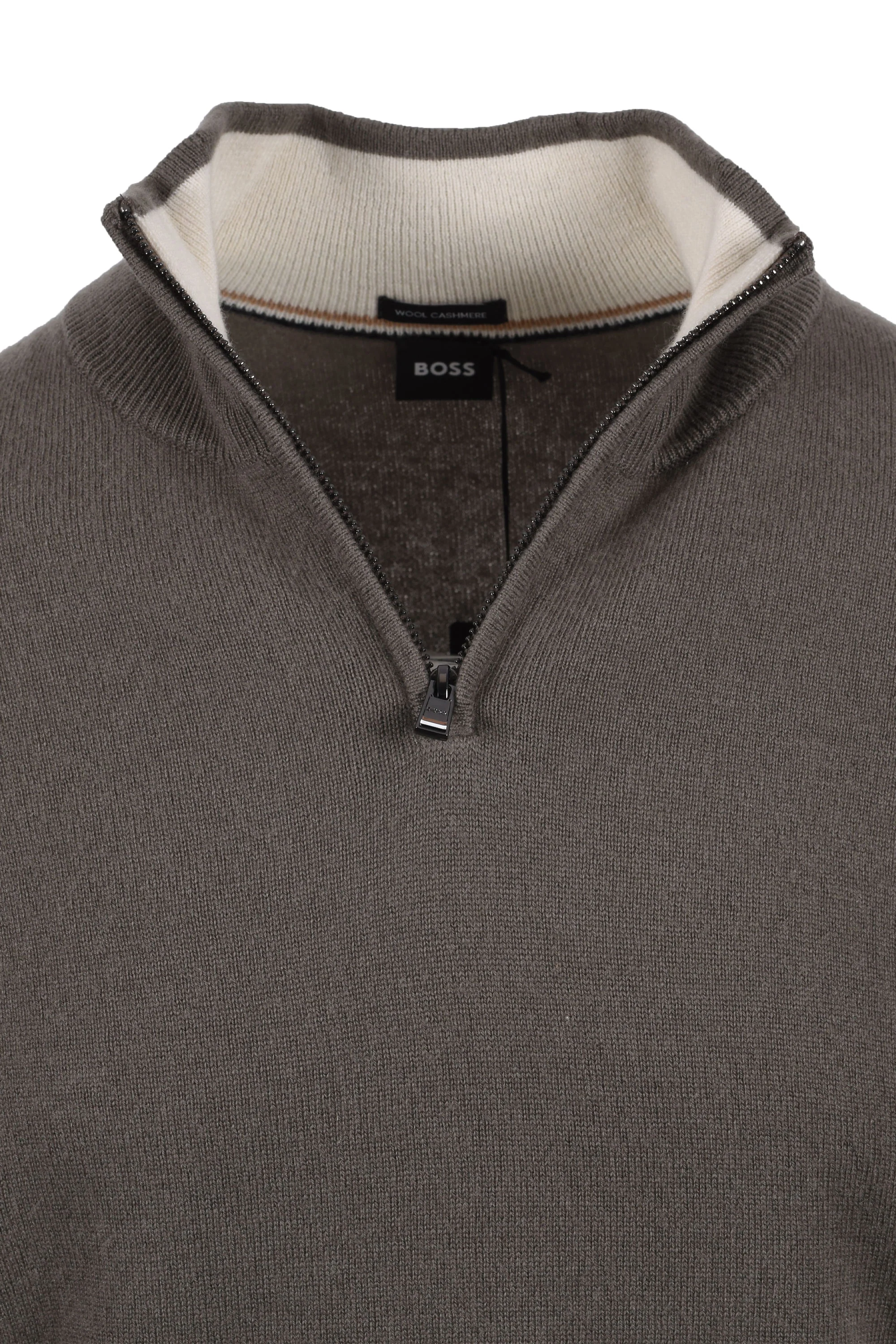 BOSS BLACK HEMARLO HALF ZIP KNITWEAR OPEN BROWN - Image 2