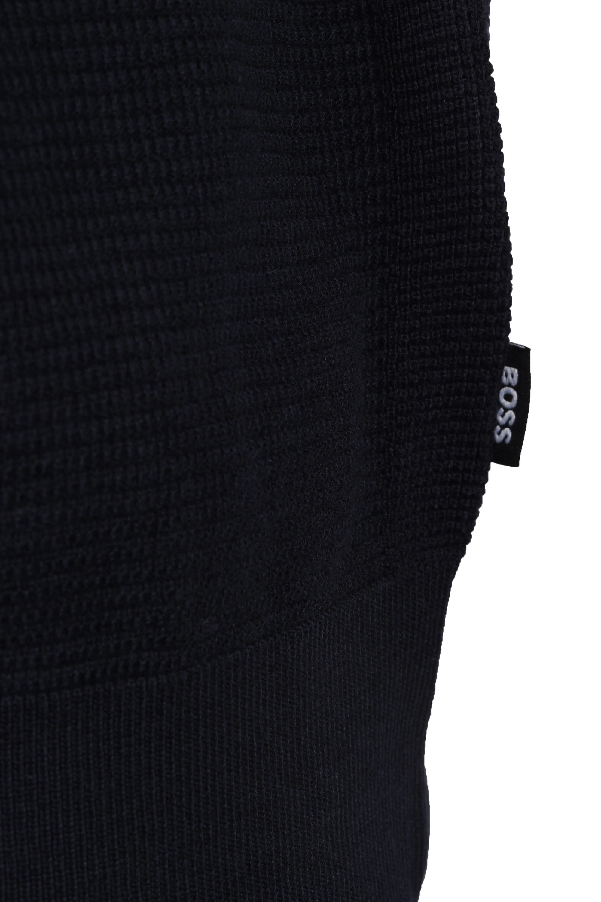 Boss Black Iannotti Knitted Polo Shirt Dark Blue - Image 3