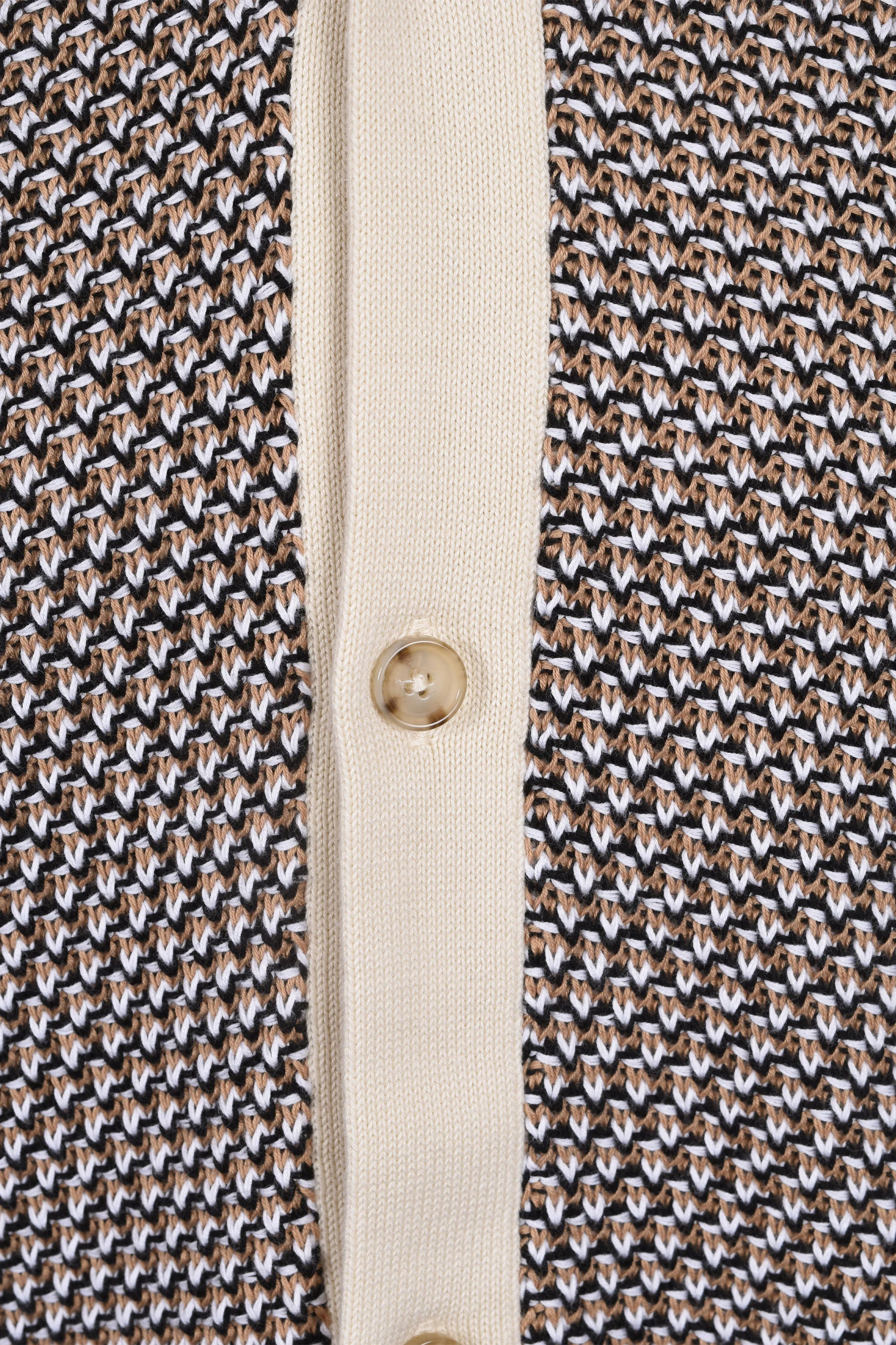 Boss Black Iconico Knitted Polo Open White - Image 3