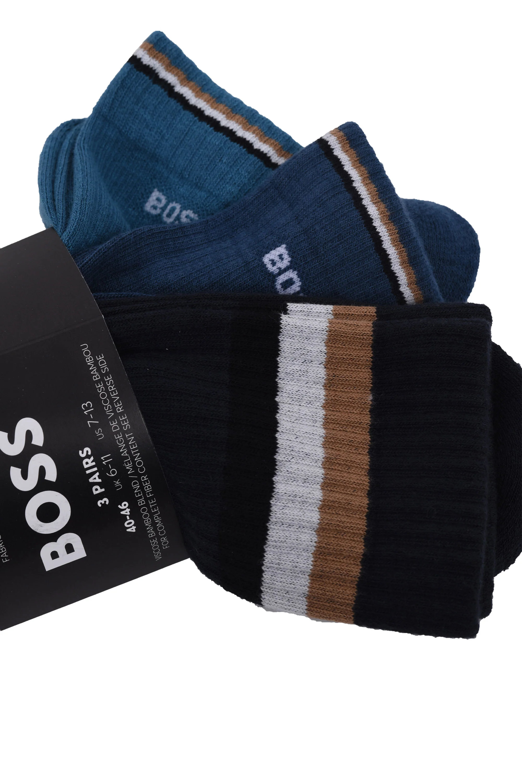 Boss Black Rib Iconic Socks Blue/Navy - Image 2