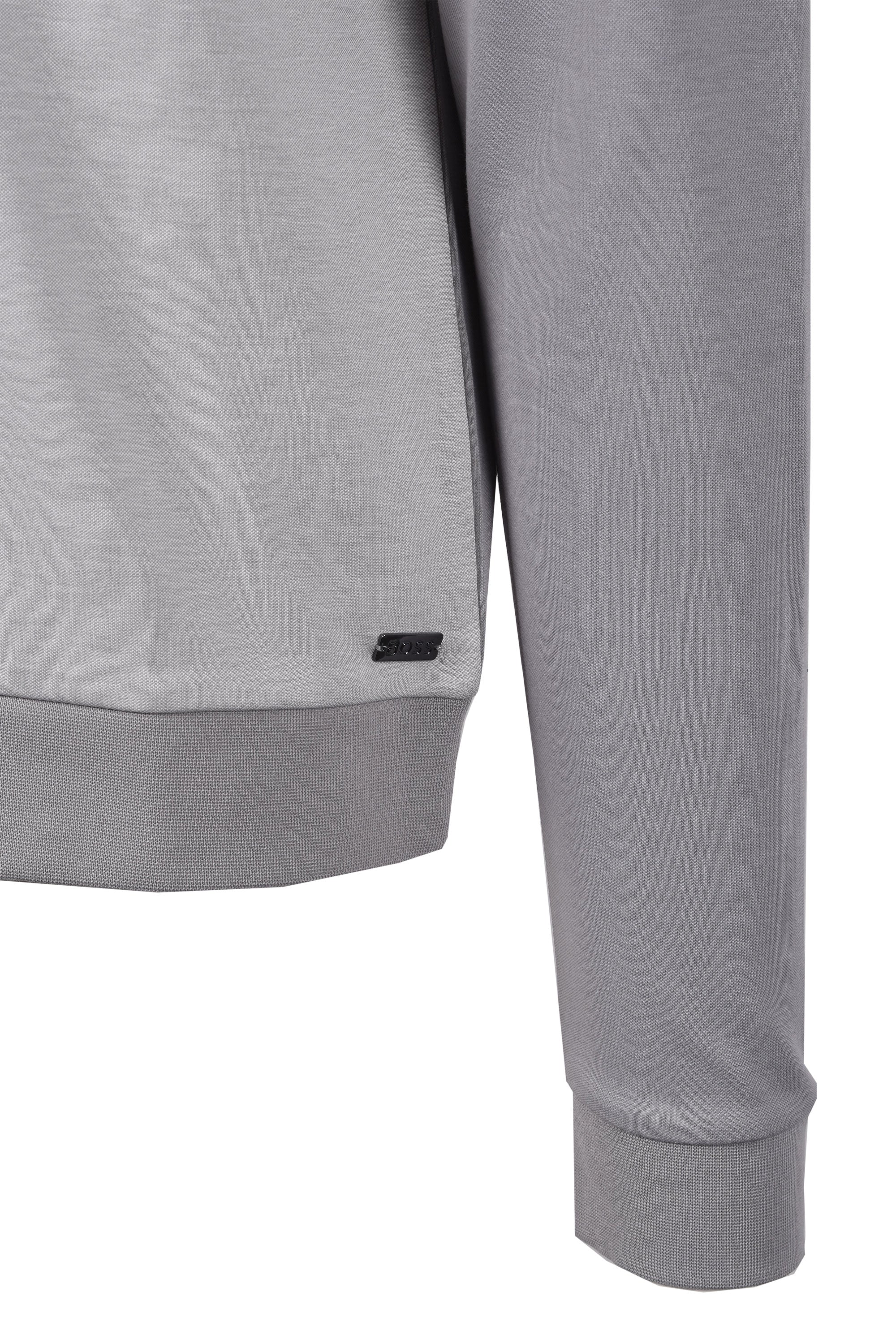 Boss Tracksuit Half Zip Light Pastel Grey - Image 3