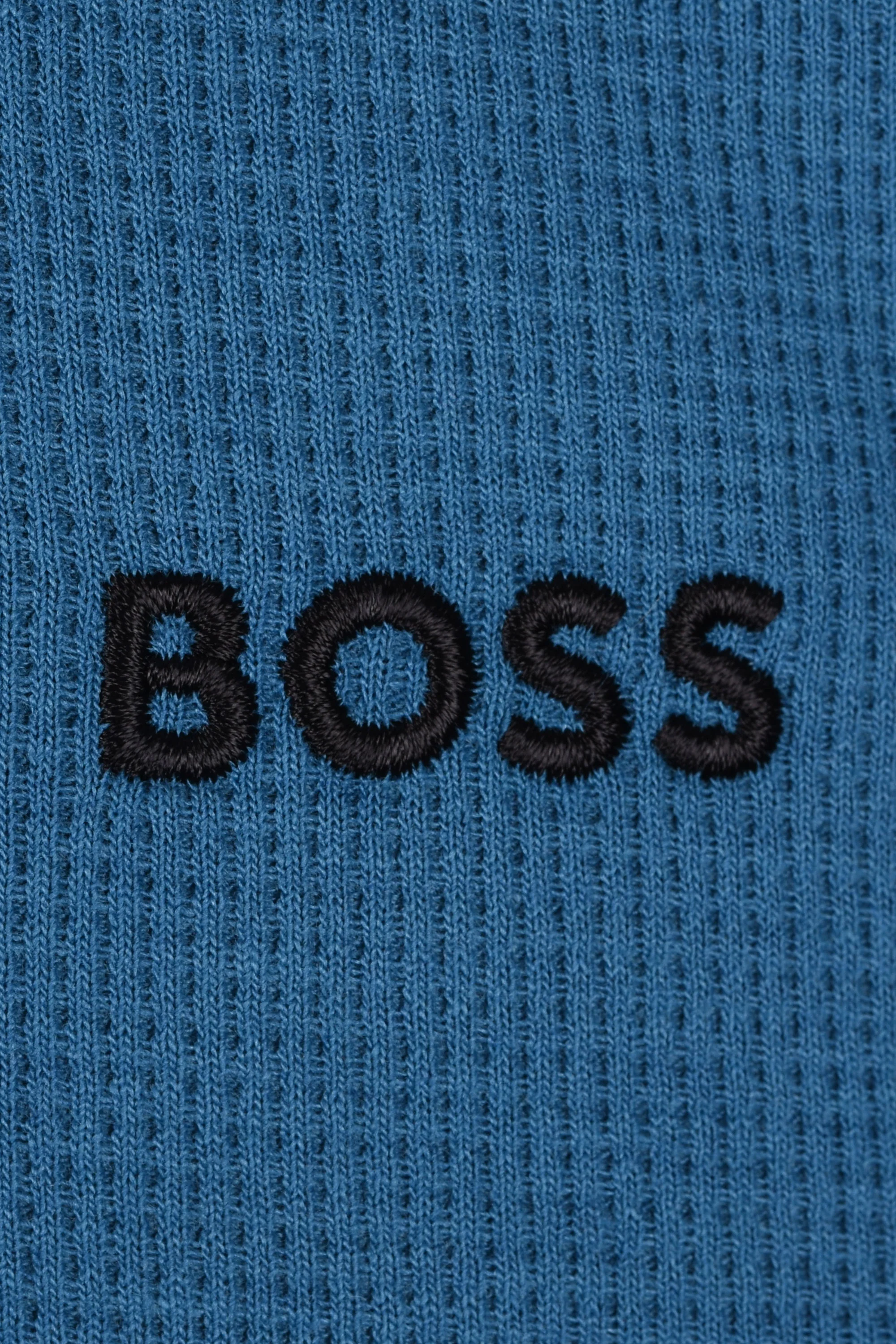Boss Black Waffle T-Shirt Open Blue - Image 3