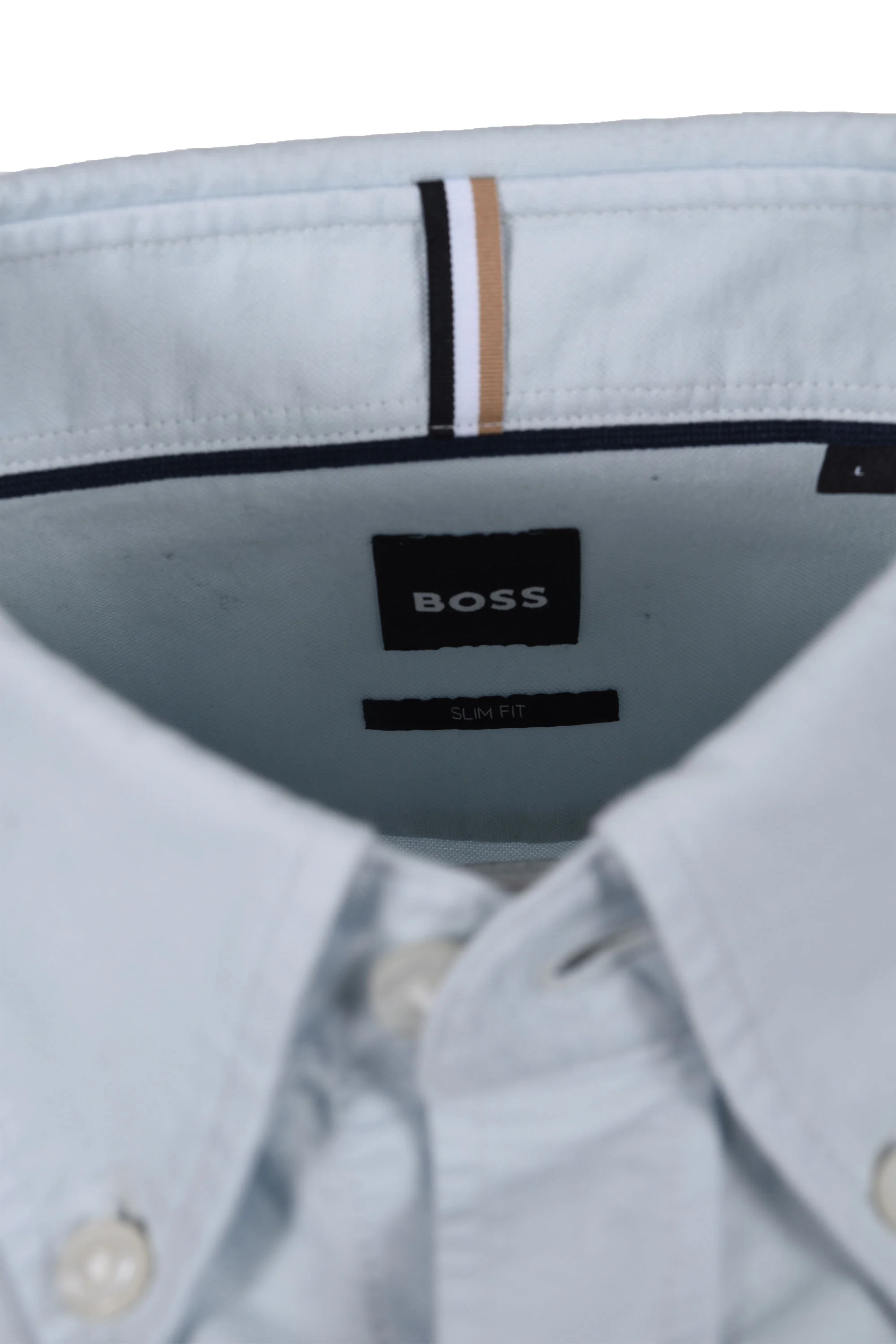 Boss Black H Roan Casual Oxford Shirt Open Blue - Image 4