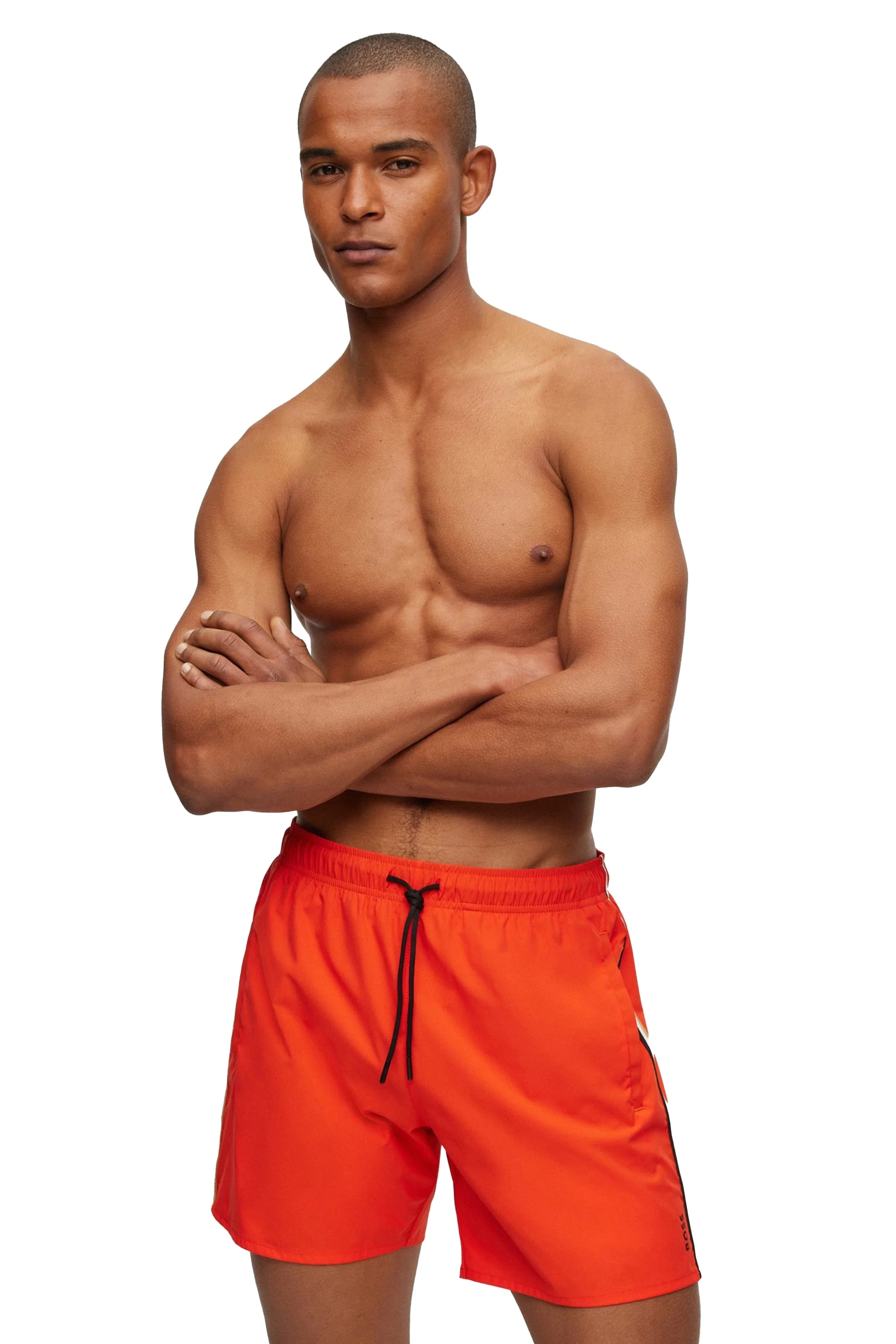 Boss Black Iconic Swim Shorts Bright Orange - Image 3