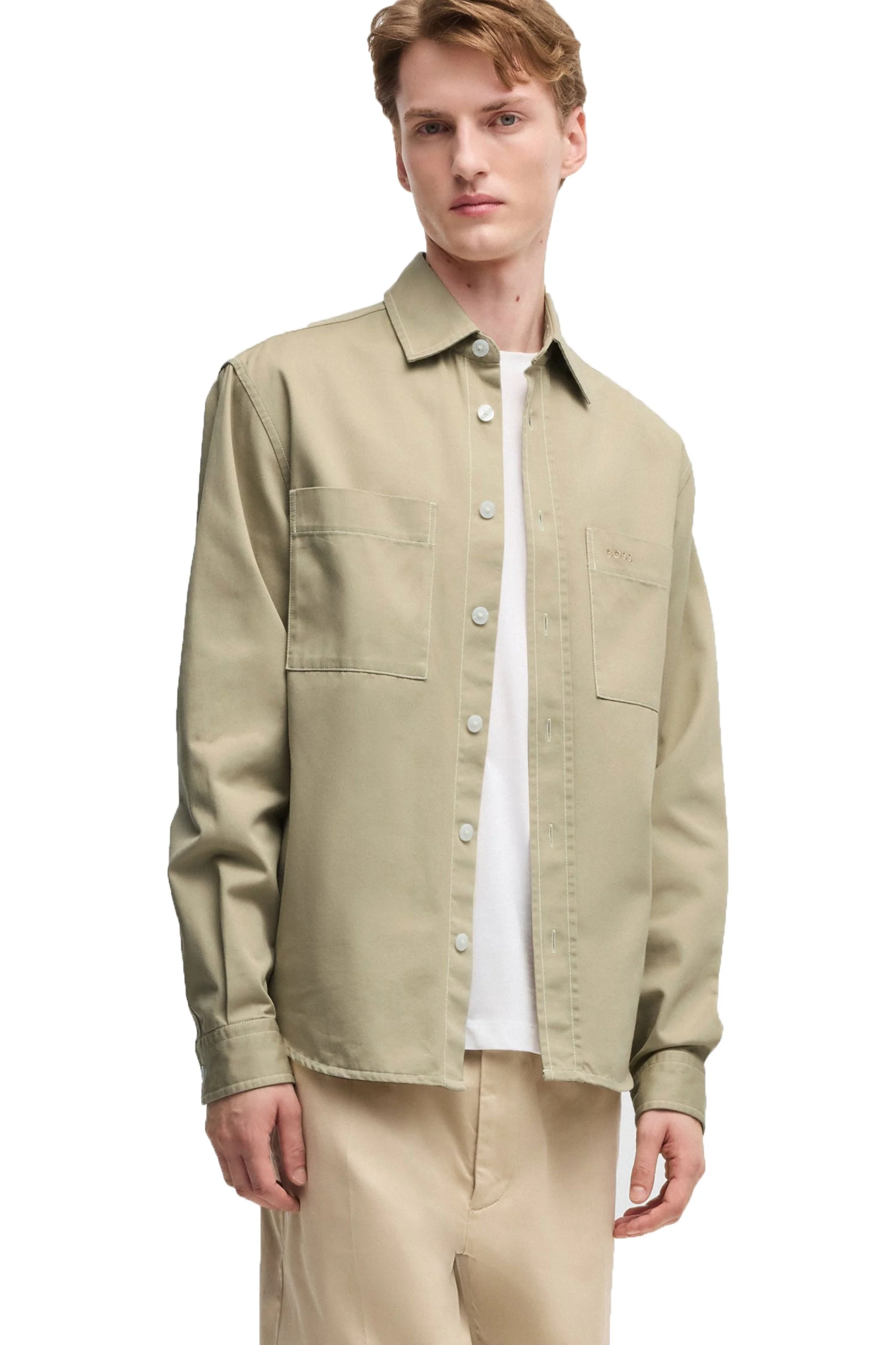 Boss C-owen Overshirt Light Beige - Image 4